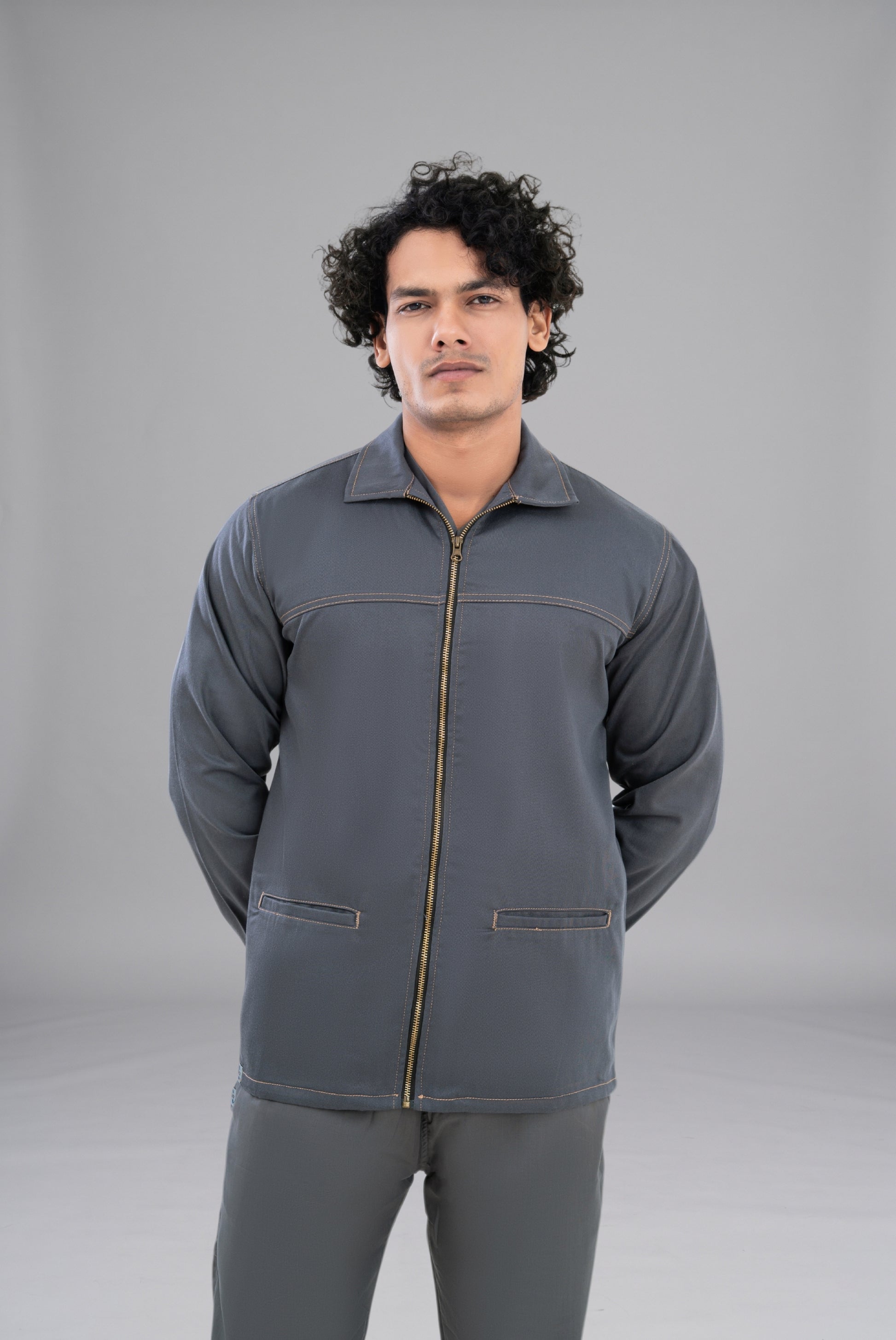 Shop Ash Grey Limited Edition Upper Jacket by GTEX Apparels Pakistan: Stylish Premium Apparel with Durable Fabric and Quality Finish 1