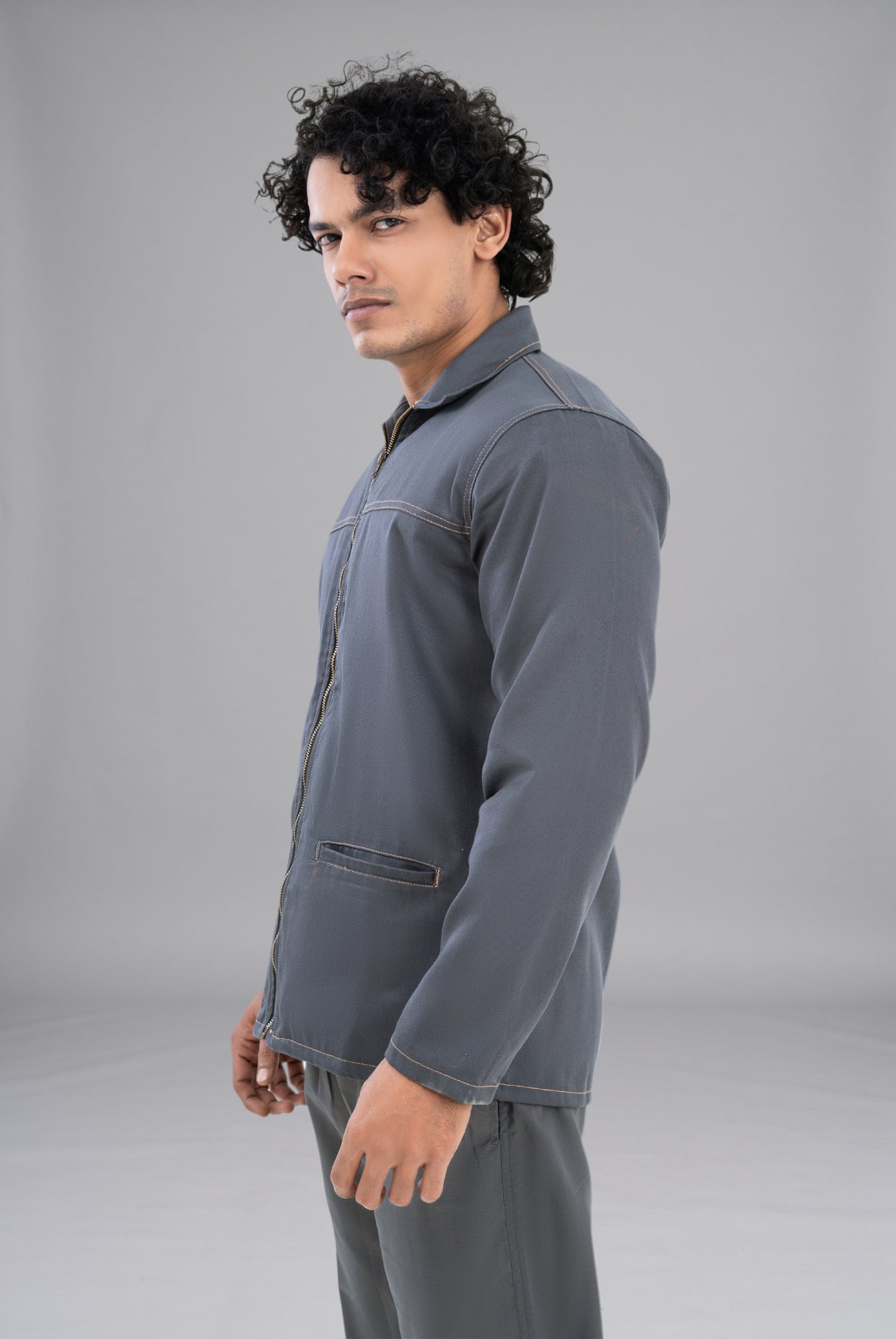 Shop Ash Grey Limited Edition Upper Jacket by GTEX Apparels Pakistan Stylish Premium Apparel with Durable Fabric and Quality Finish 4