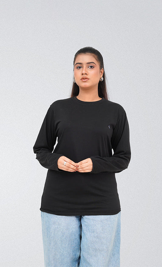 Buy Black Round Neck T-Shirt for womens in Pakistan - GTEX Apparels