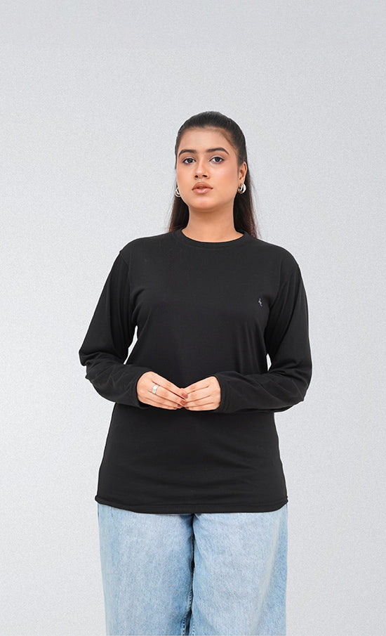 Buy Black Round Neck T-Shirt for womens in Pakistan - GTEX Apparels