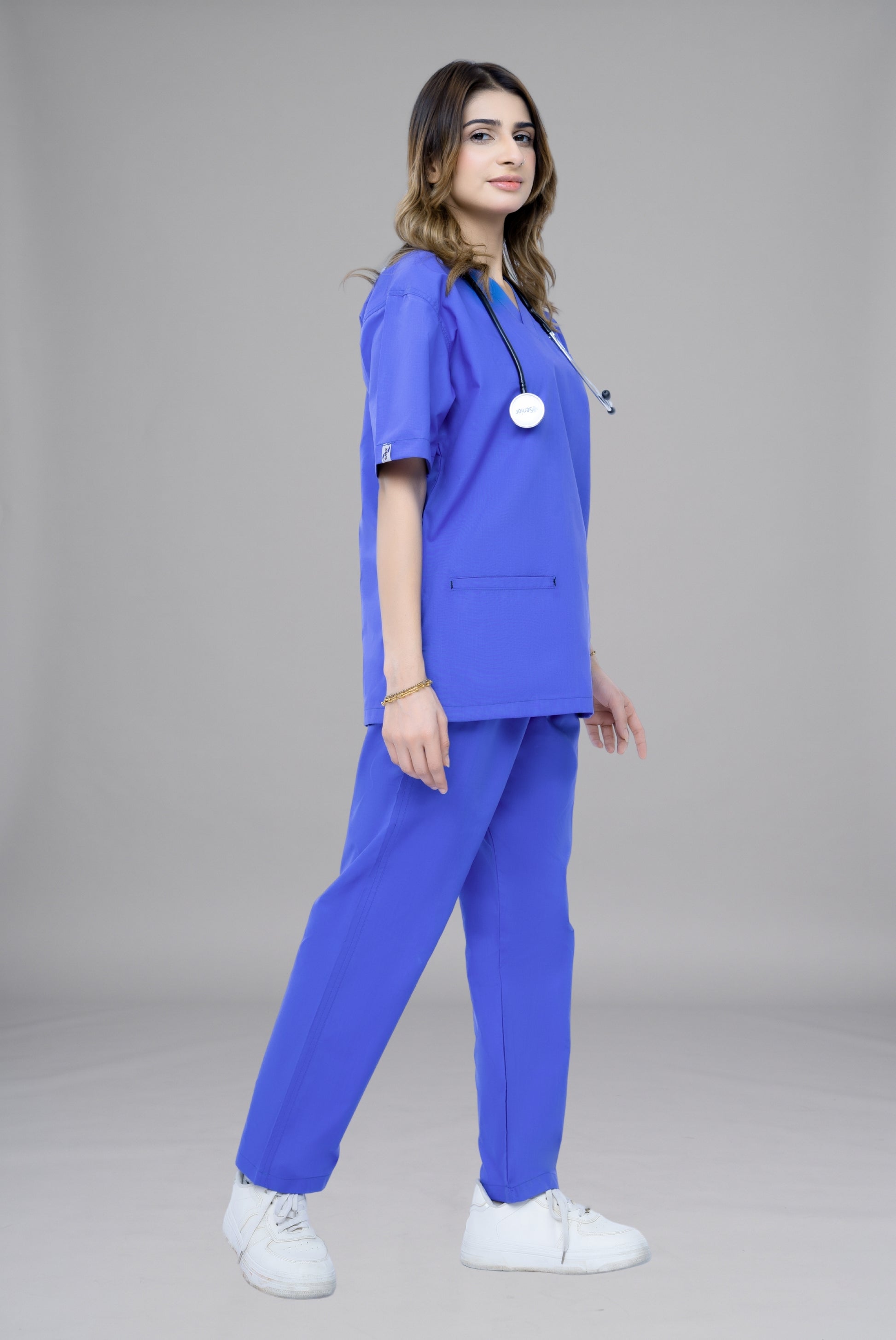 Buy Edge Line™ Sapphire Blue Scrub for Unisex Online in Pakistan | Premium Medical Uniform for Doctors, Nurses & Healthcare Professionals | GTEX Apparels 2