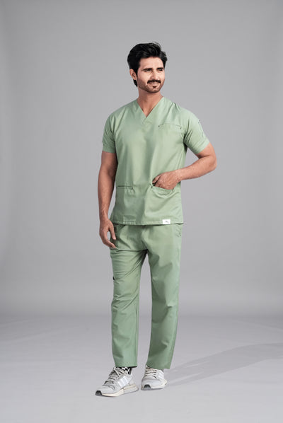 Buy Edge Line™ mint green scrubs in Pakistan by Gtex Apparels comfortable workwear for daily use. 