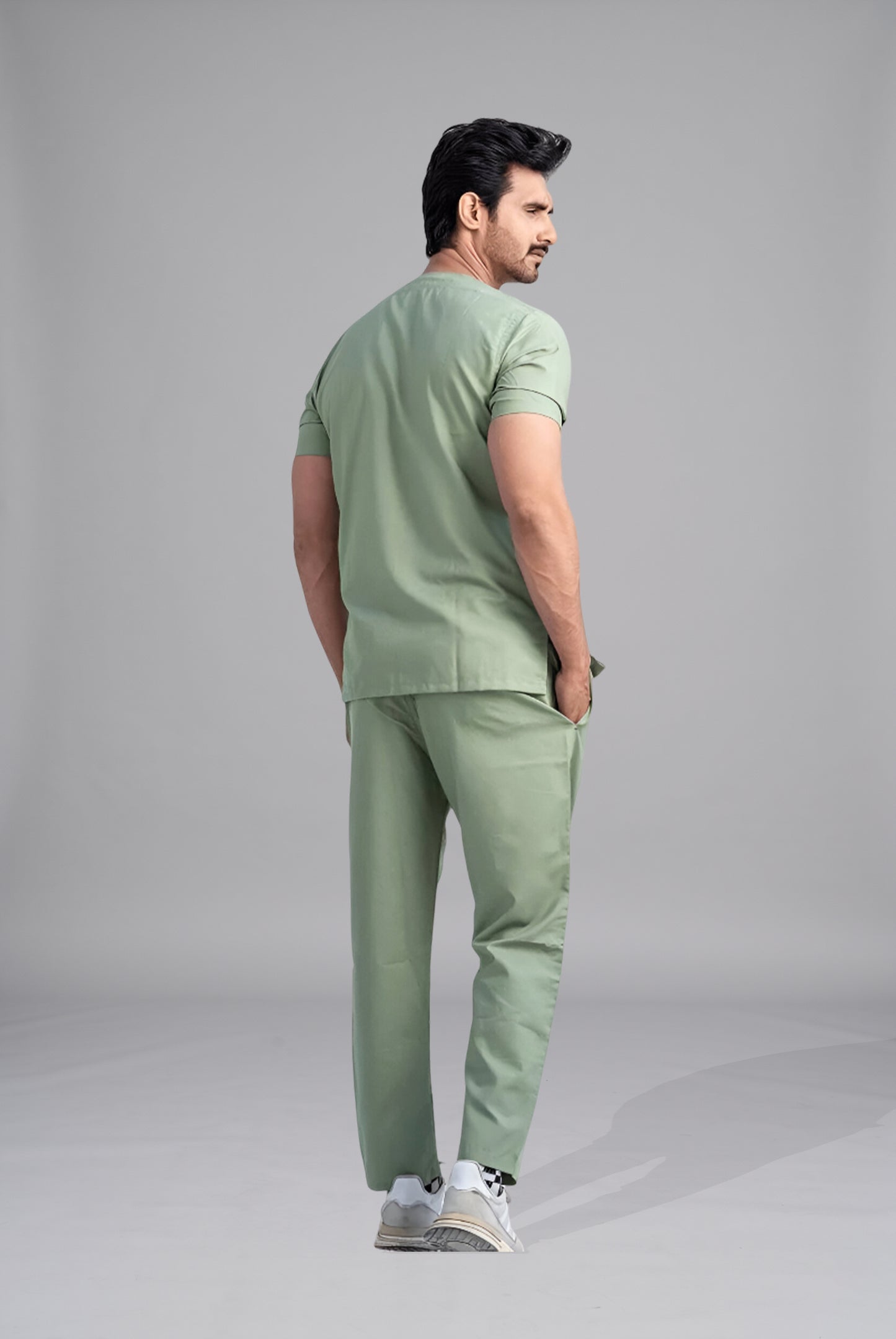 Buy Edge Line™ mint green scrubs in Pakistan by Gtex Apparels comfortable workwear for daily use 3
