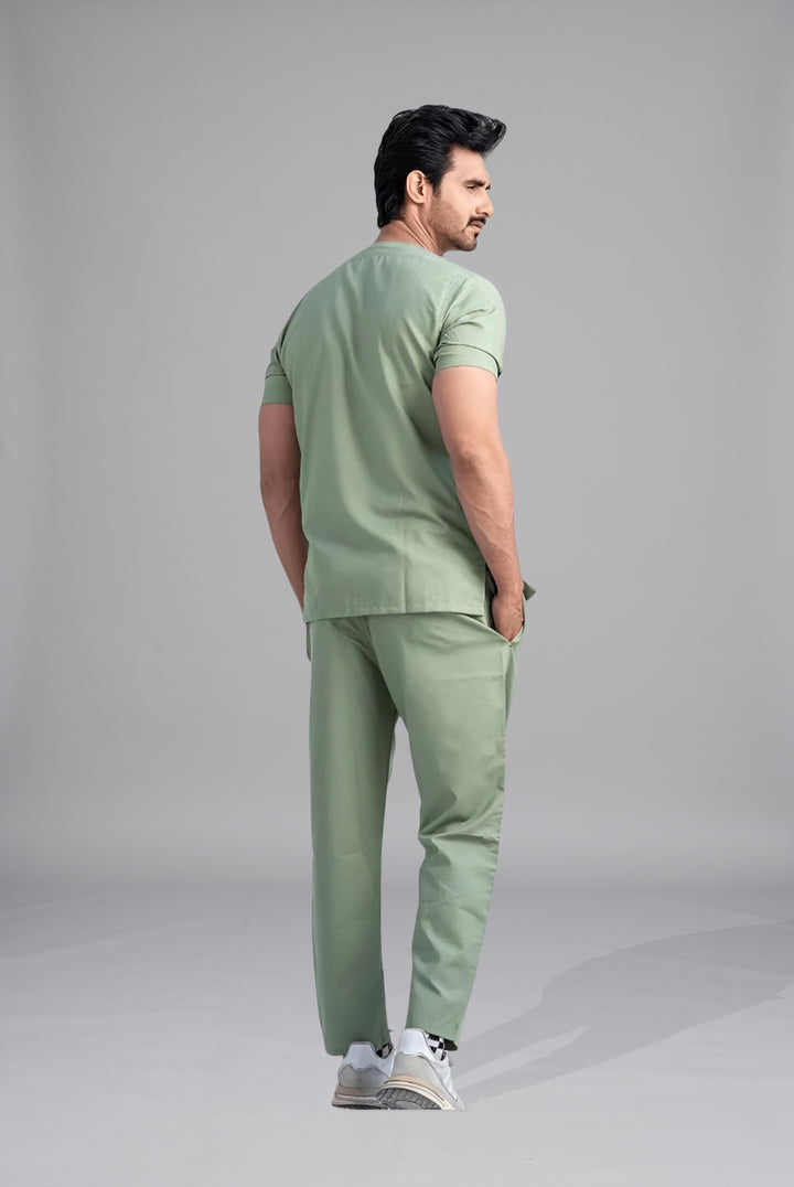 Buy Edge Line™ mint green scrubs in Pakistan by Gtex Apparels comfortable workwear for daily use 3