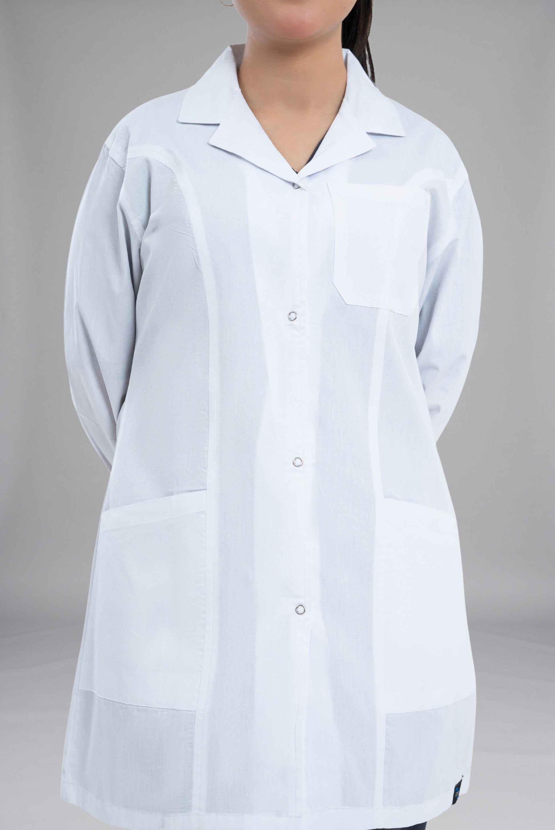 Buy Elite Short Length Women’s Lab Coat in Pakistan by GTEX Apparels Premium Medical Wear for Doctors Nurses and Healthcare Professionals 5