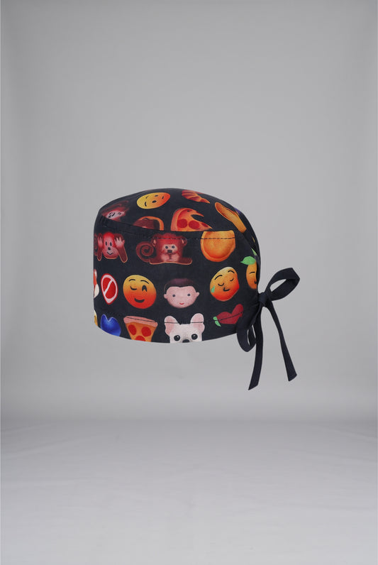 Buy Playful Emoji Surgical Cap in Pakistan by GTEX Apparels Pakistan – Comfortable, Breathable & Stylish Surgical Cap Designed for Doctors, Nurses, Surgeons, and Healthcare Professionals for Daily Use in Hospitals, Clinics, and Healthcare Facilities. 1