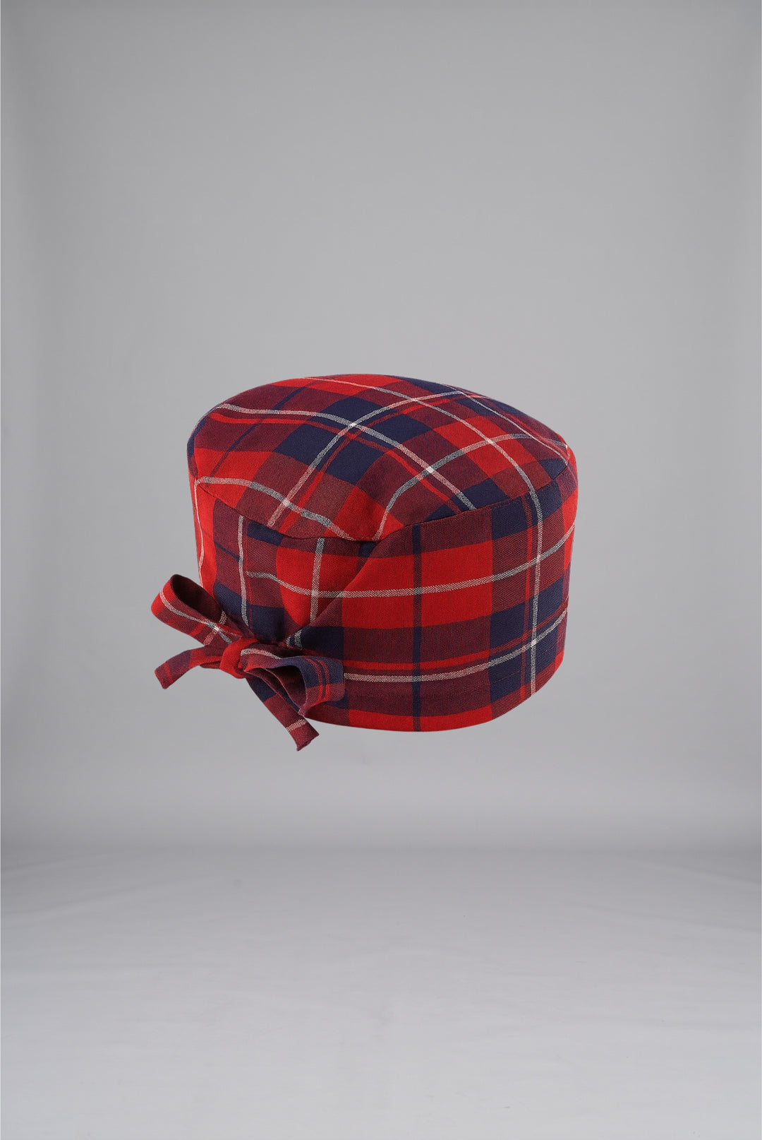 Buy Red Plaid Surgical Cap Online in Pakistan – Comfortable Medical Headwear for Healthcare Professionals by GTEX Apparels 1