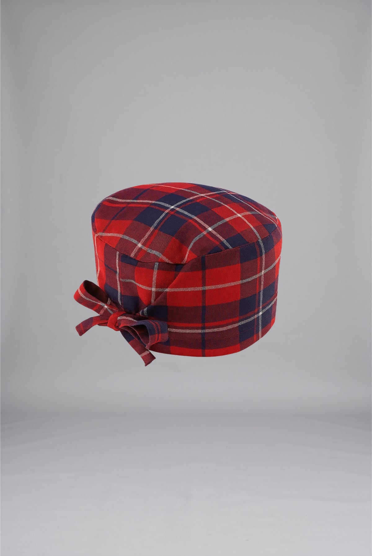Buy Red Plaid Surgical Cap Online in Pakistan – Comfortable Medical Headwear for Healthcare Professionals by GTEX Apparels 1