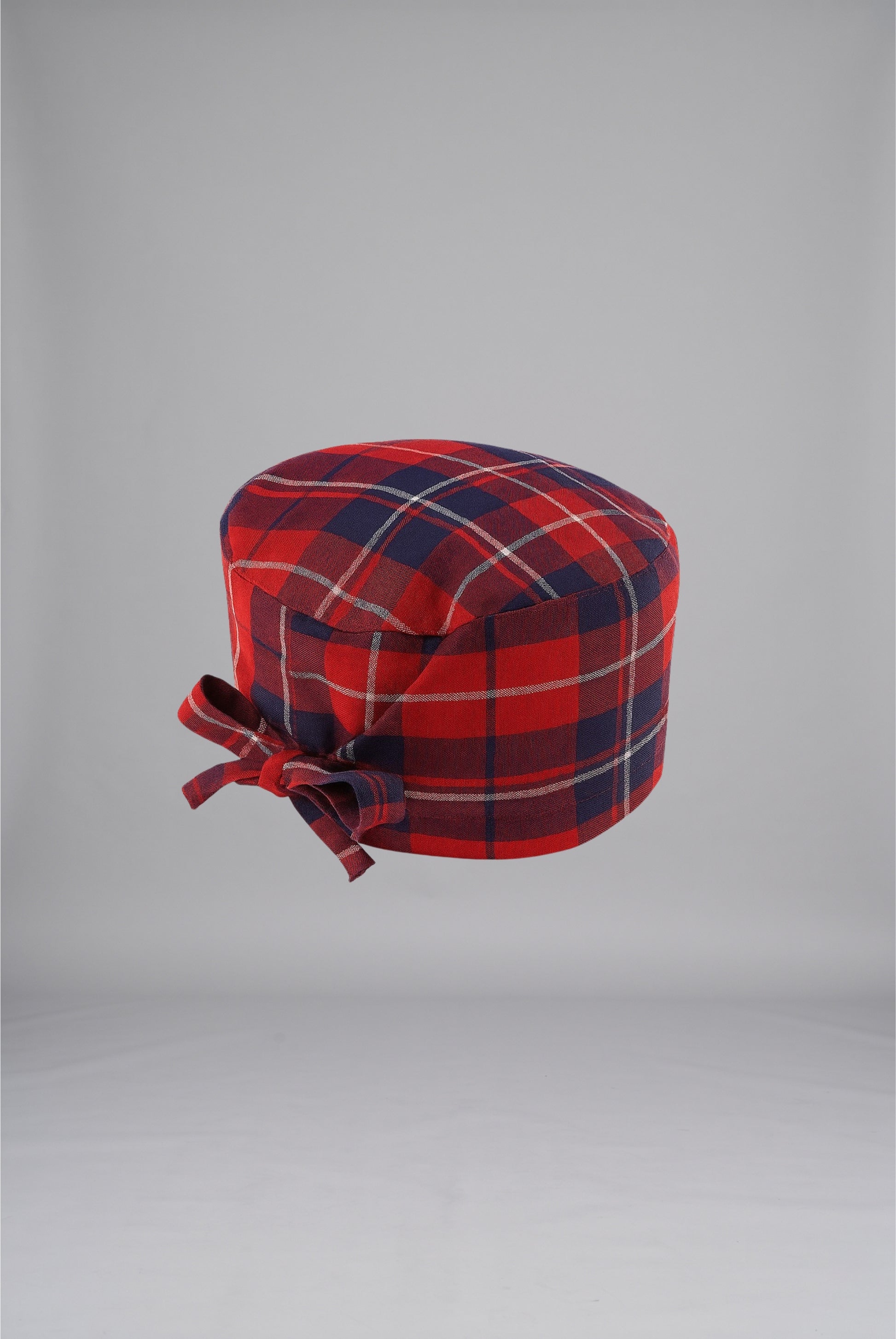 Buy Red Plaid Surgical Cap Online in Pakistan – Comfortable Medical Headwear for Healthcare Professionals by GTEX Apparels 1