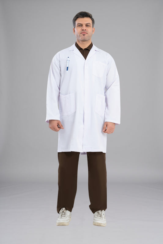 Buy Soft PC Twill Men’s Lab Coat in Pakistan Premium Medical Wear for Doctors Nurses and Healthcare Professionals by GTEX Apparels