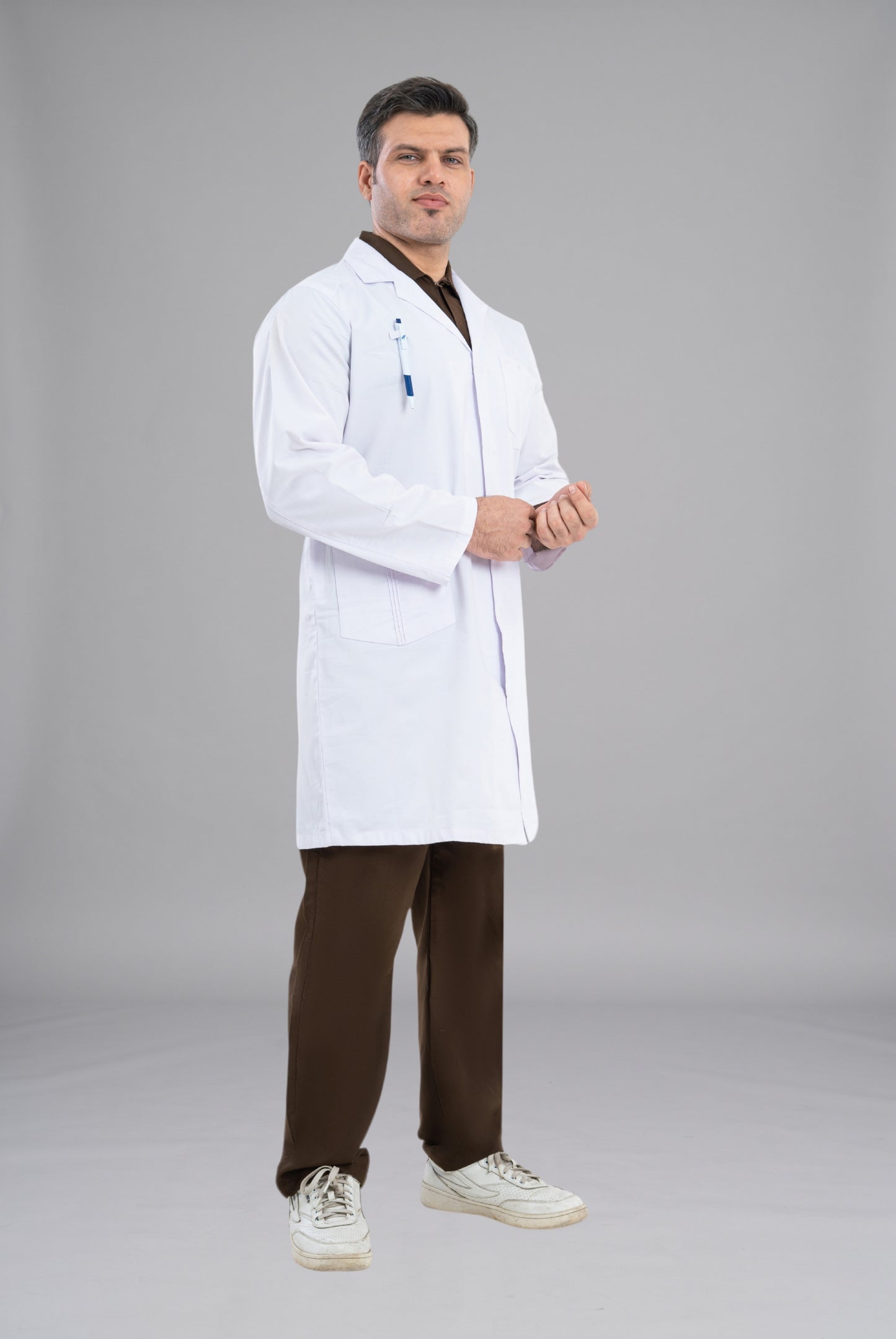 Buy Soft PC Twill Men’s Lab Coat in Pakistan Premium Medical Wear for Doctors, Nurses, and Healthcare Professionals by GTEX Apparels 2