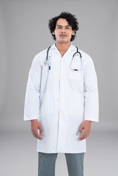 Buy Soft Twill Men’s Lab Coat in Pakistan Premium Medical Wear for Doctors Nurses and Healthcare Professionals by GTEX Apparels 1