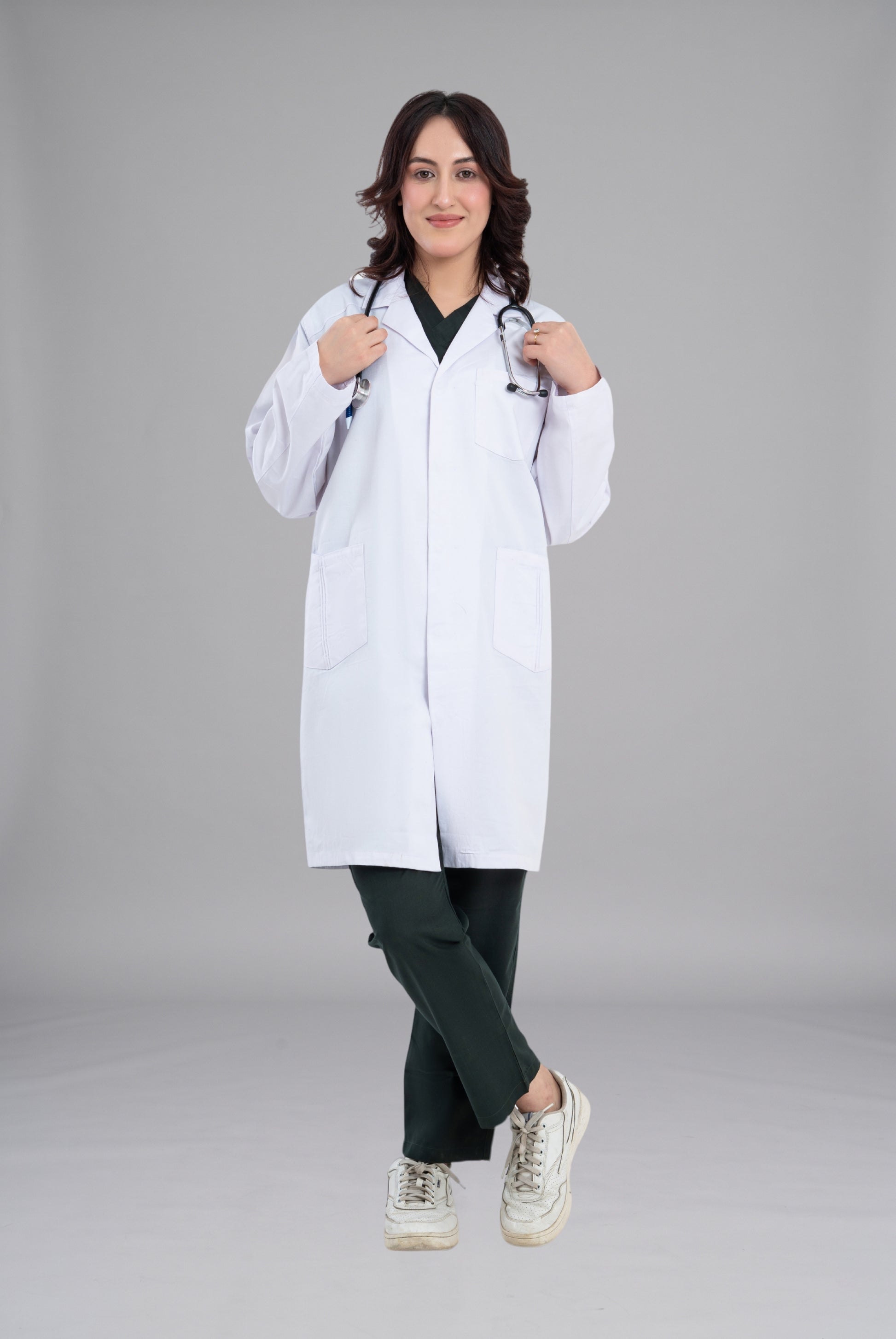 Shop Soft Twill Women’s Lab Coat in Pakistan Premium Medical Wear for Doctors Nurses and Healthcare Professionals by GTEX Apparels