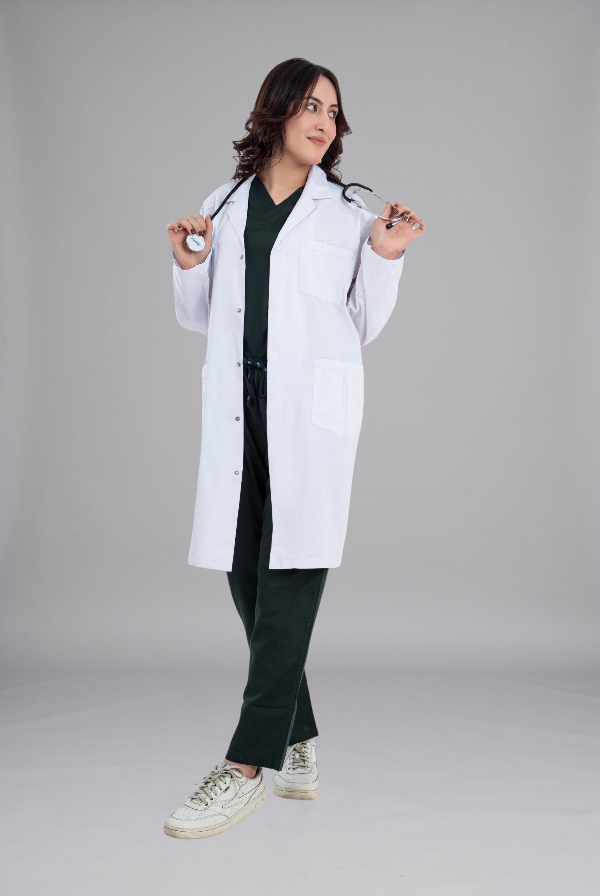 Shop Soft Twill Women’s Lab Coat in Pakistan Premium Medical Wear for Doctors Nurses and Healthcare Professionals by GTEX Apparels 2
