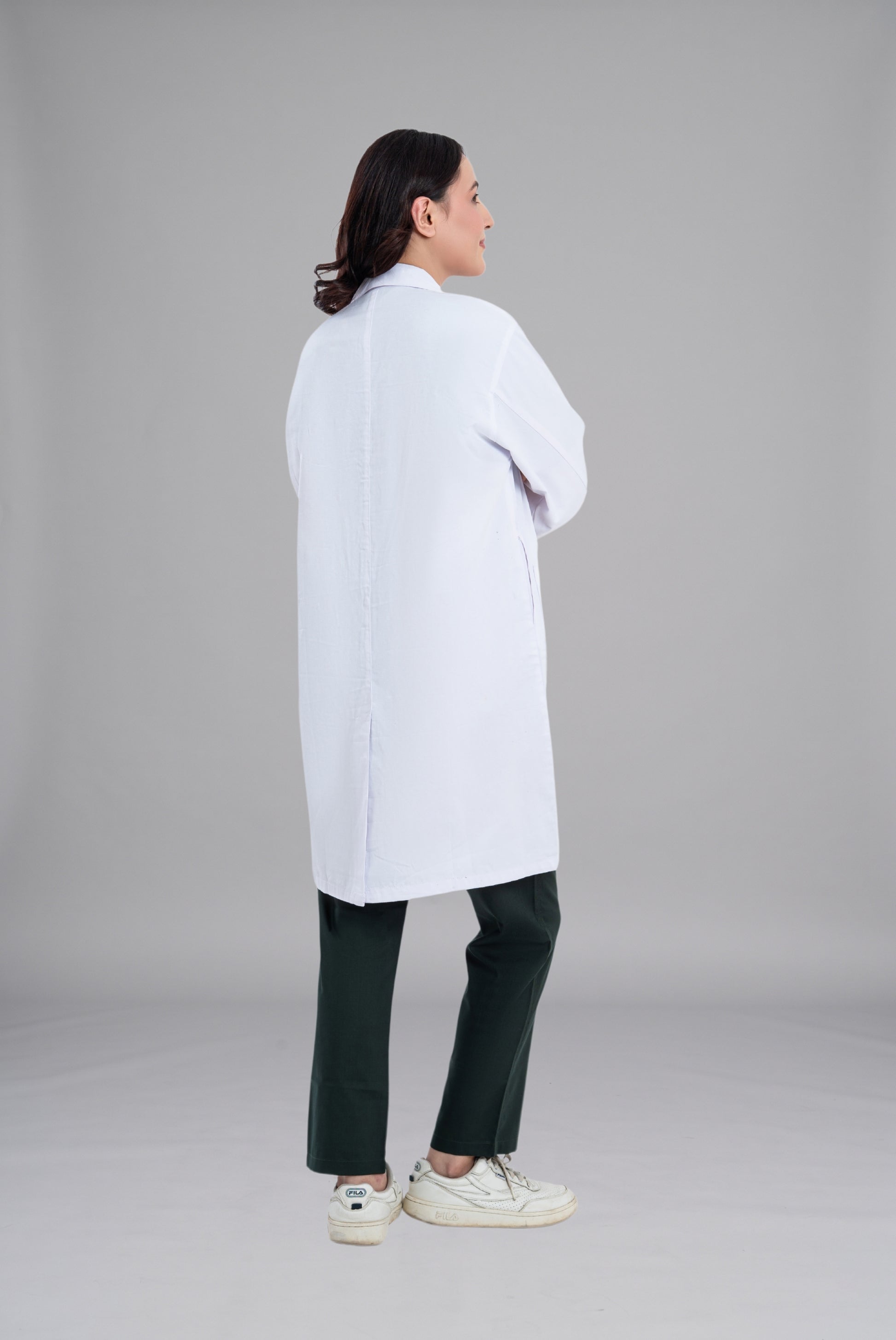 Shop Soft Twill Women’s Lab Coat in Pakistan Premium Medical Wear for Doctors Nurses and Healthcare Professionals by GTEX Apparels 4