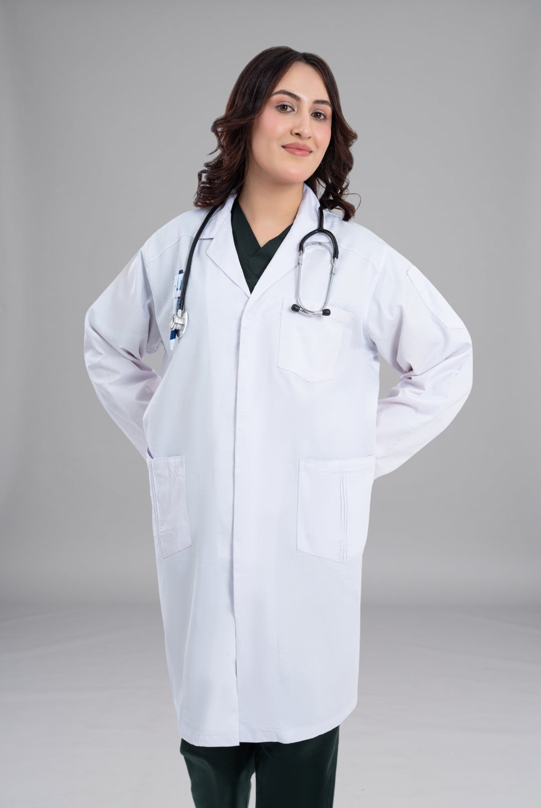 Shop Soft Twill Women’s Lab Coat in Pakistan Premium Medical Wear for Doctors Nurses and Healthcare Professionals by GTEX Apparels 5