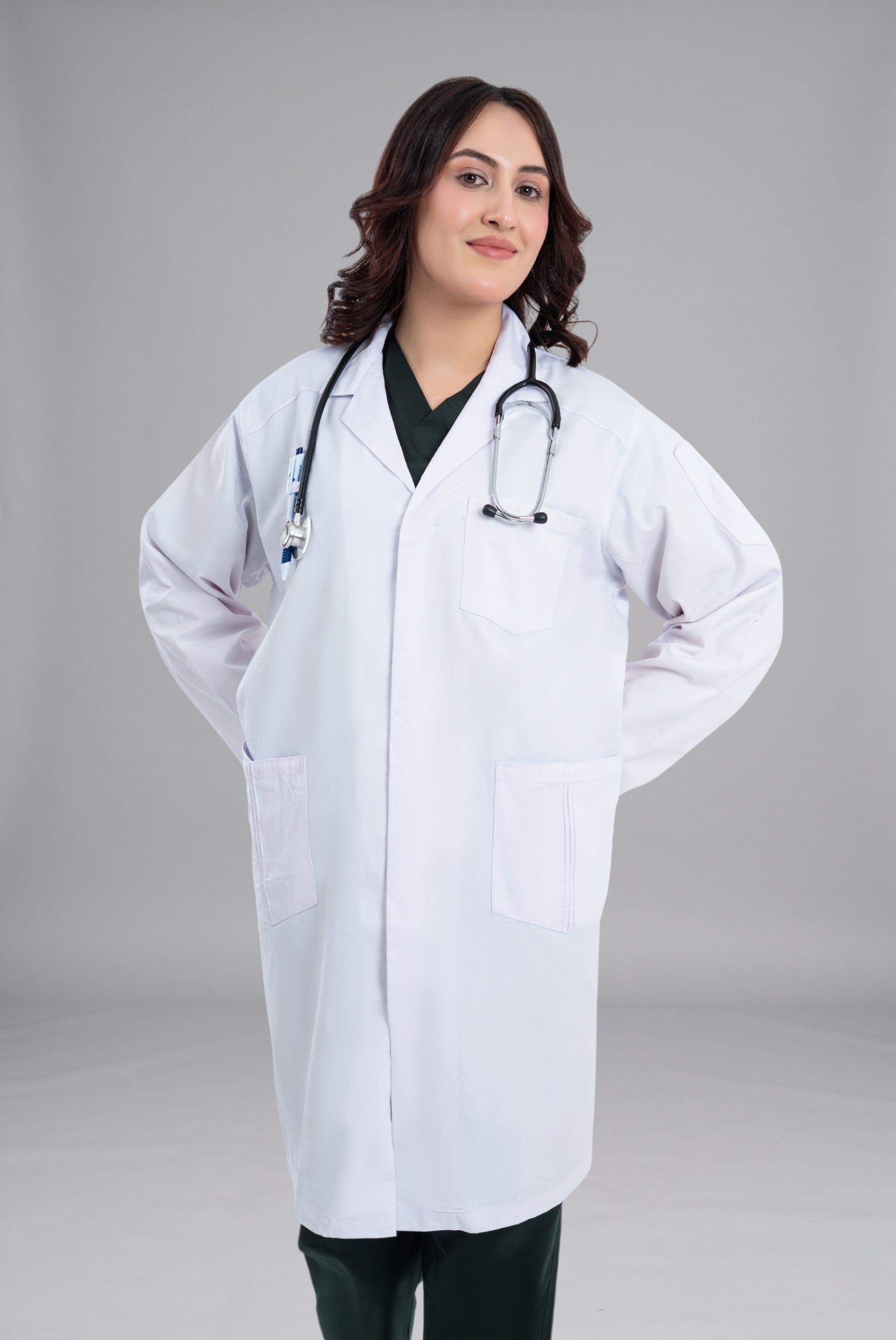 Shop Soft Twill Women’s Lab Coat in Pakistan Premium Medical Wear for Doctors Nurses and Healthcare Professionals by GTEX Apparels 5