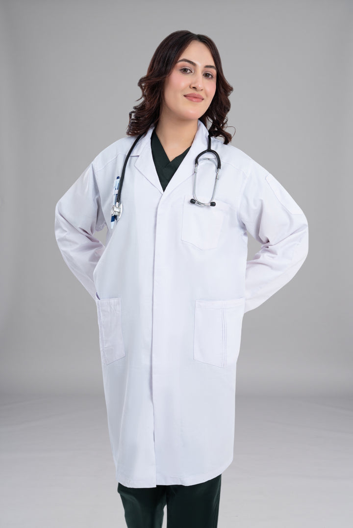 Shop Soft Twill Women’s Lab Coat in Pakistan Premium Medical Wear for Doctors Nurses and Healthcare Professionals by GTEX Apparels 5
