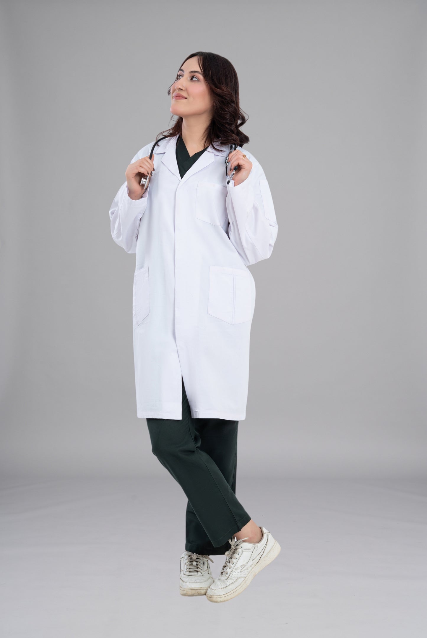 Buy Soft Twill Women’s Lab Coat in Pakistan Premium Medical Wear for Doctors, Nurses, and Healthcare Professionals by GTEX Apparels. 5