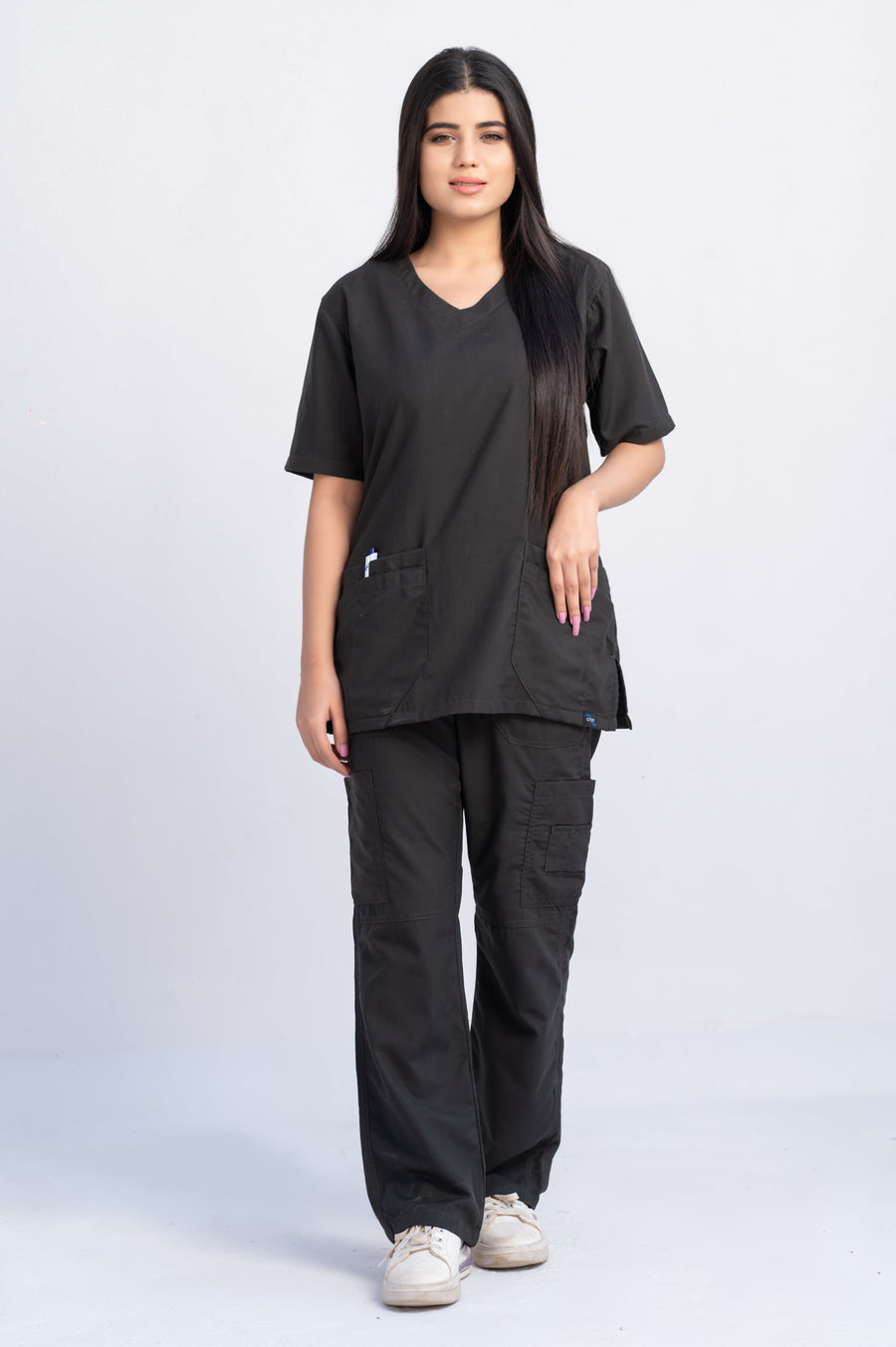 Charcoal Scrub Suit for Women by GTEX Apparels Pakistan
