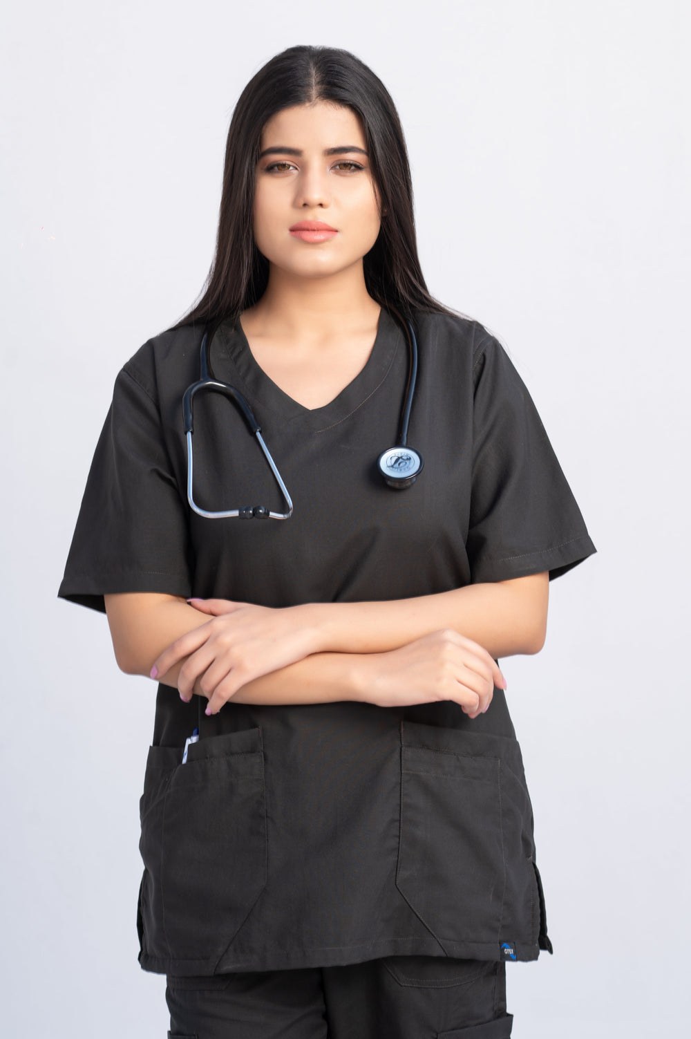 Charcoal Scrub Suit for Women by GTEX Apparels Pakistan 