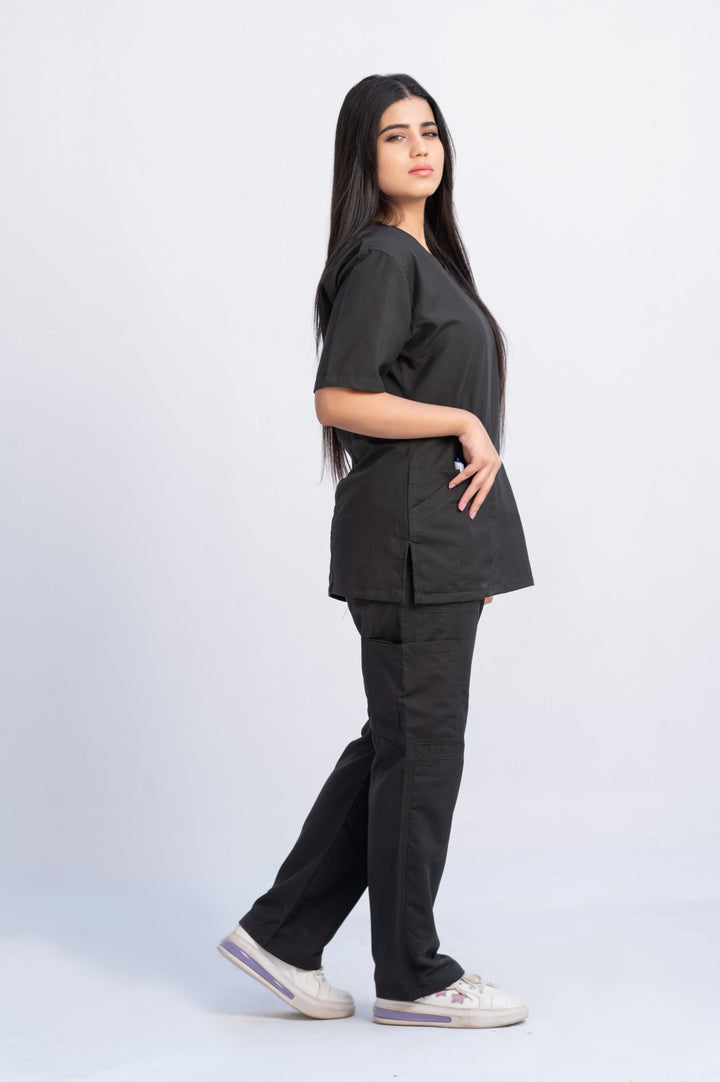 Charcoal Scrub Suit for Women by GTEX Apparels Pakistan 