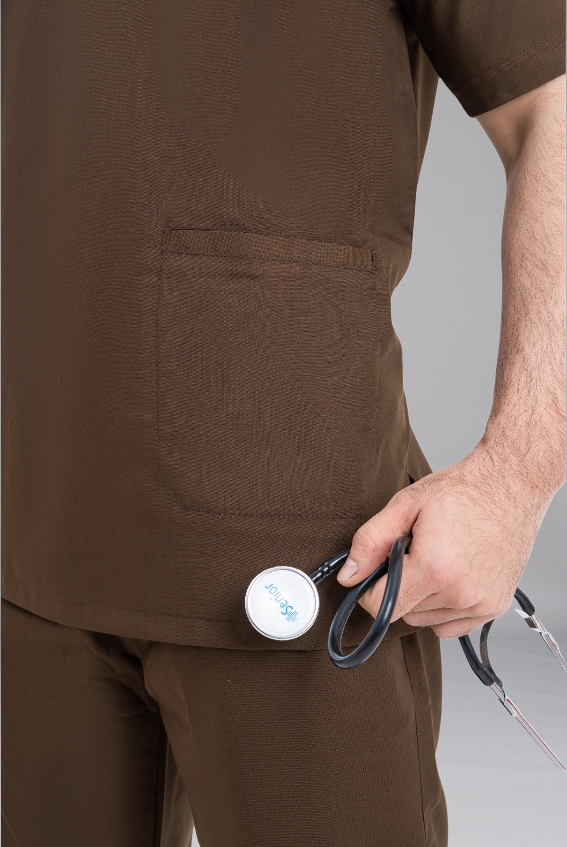 Chocolate Brown Zip Neck Unisex Scrub Premium Medical Uniform for Doctors Nurses and Healthcare Professionals by GTEX Apparels Pakistan 7