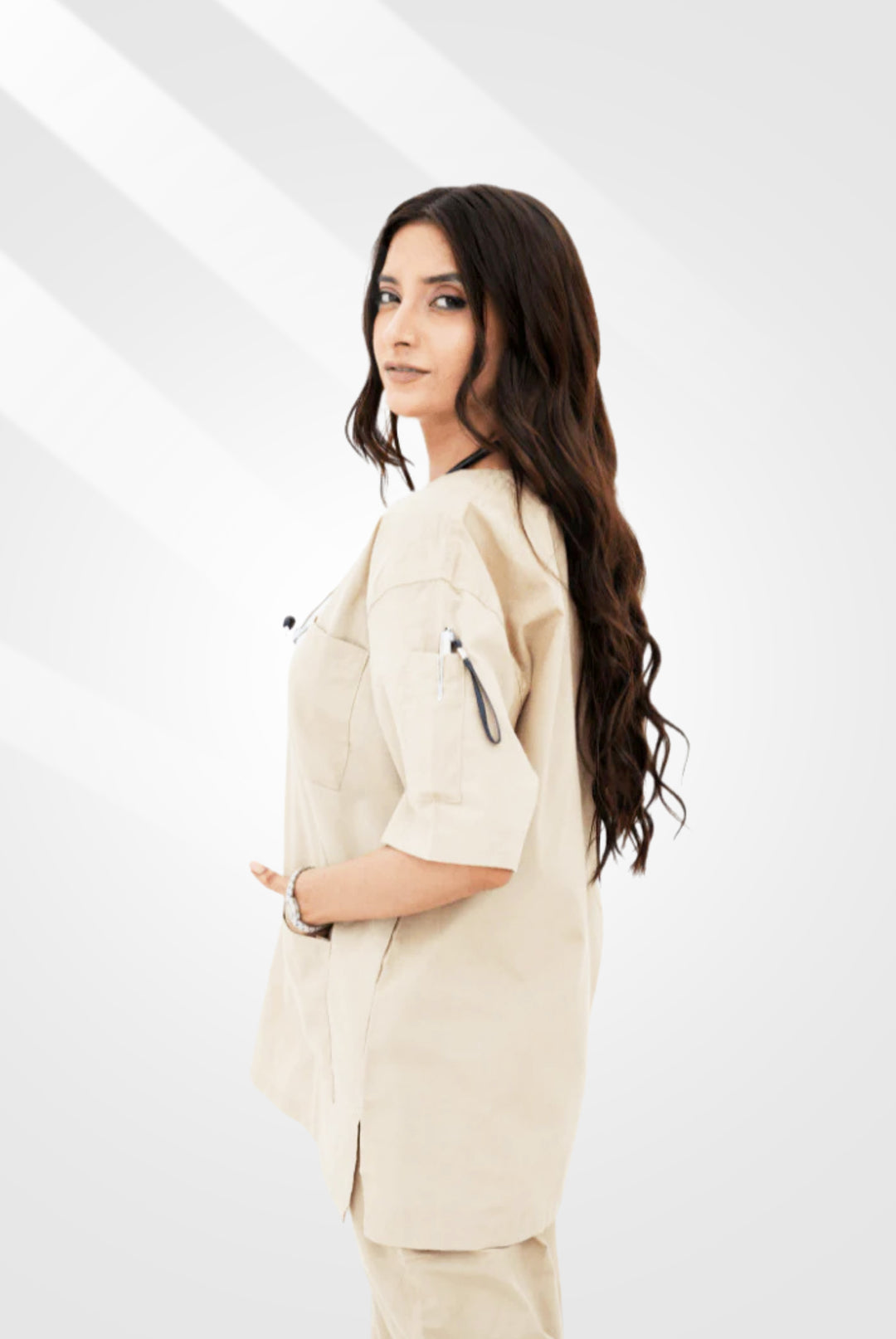 Classic™ Beige Scrub Suit for Women by GTEX Apparels Pakistan