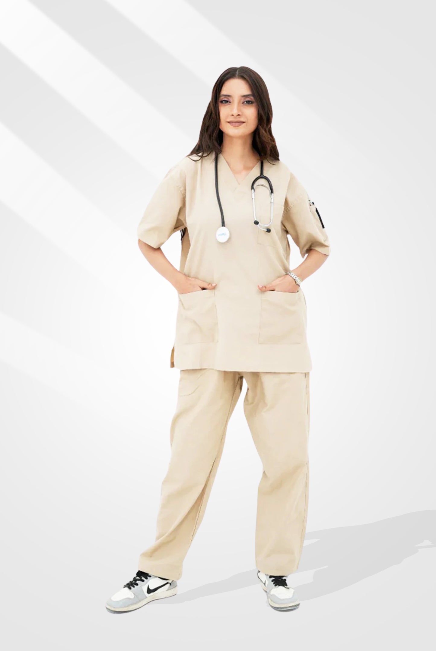 Buy Classic™ Beige Scrub for Women | GTEX Apparels Pakistan 1