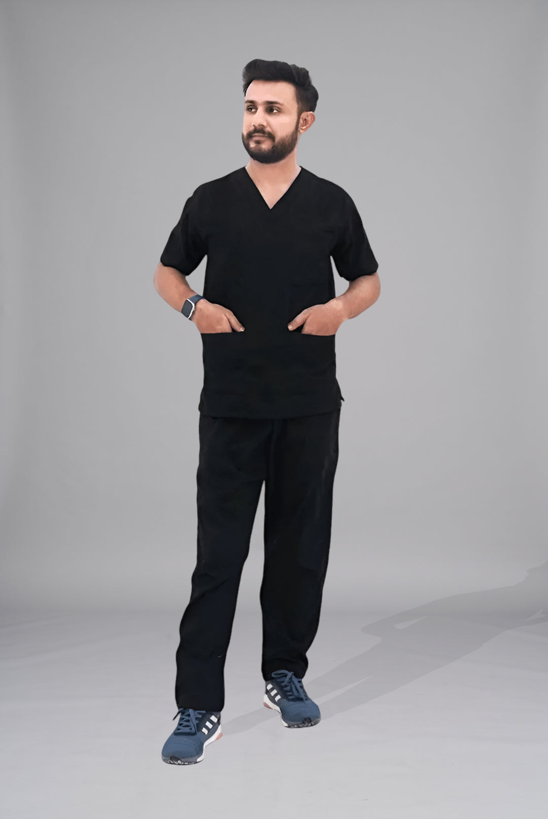 Buy Black scrub for men in Pakistan by Gtex Apparels - breathable, durable medical uniform for healthcare professionals 2