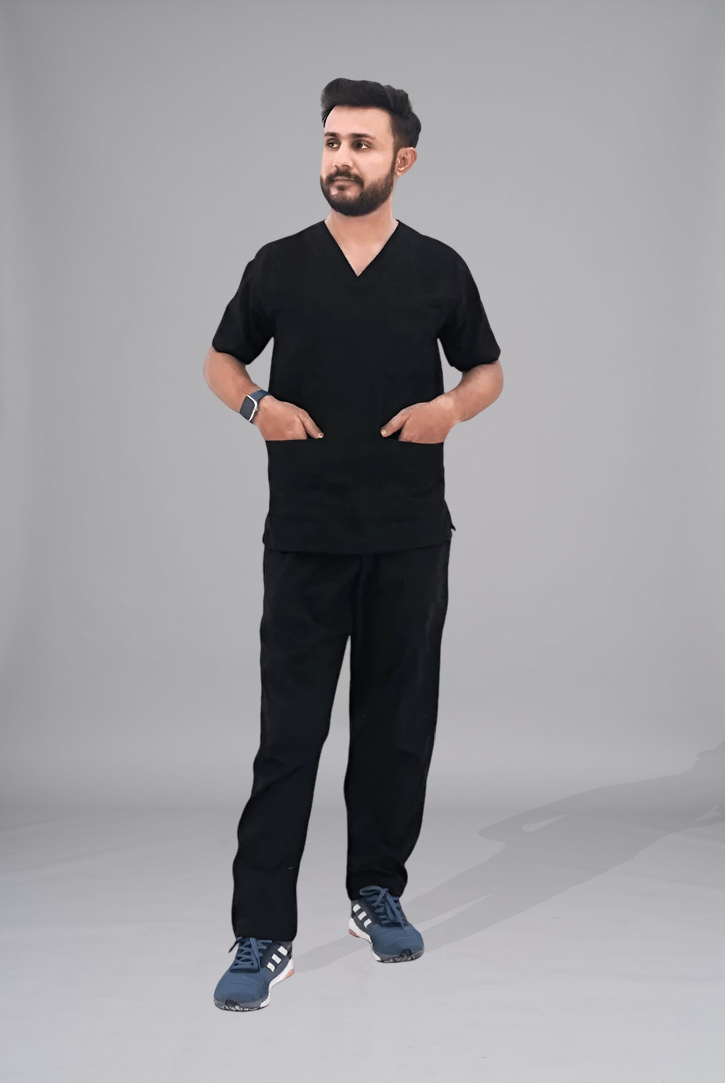 Buy Black scrub for men in Pakistan by Gtex Apparels - breathable, durable medical uniform for healthcare professionals 2