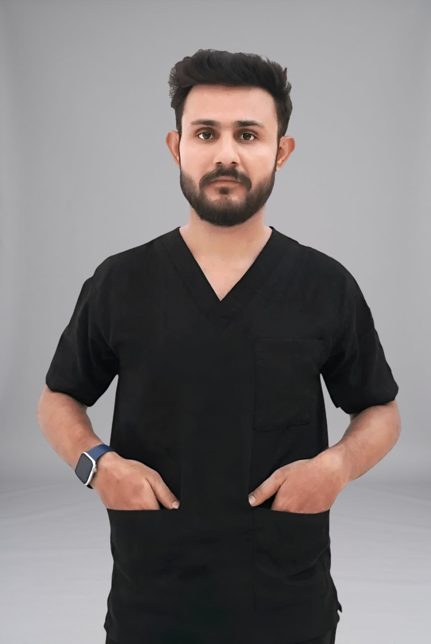Buy Black scrub for men in Pakistan by Gtex Apparels - breathable, durable medical uniform for healthcare professionals 3