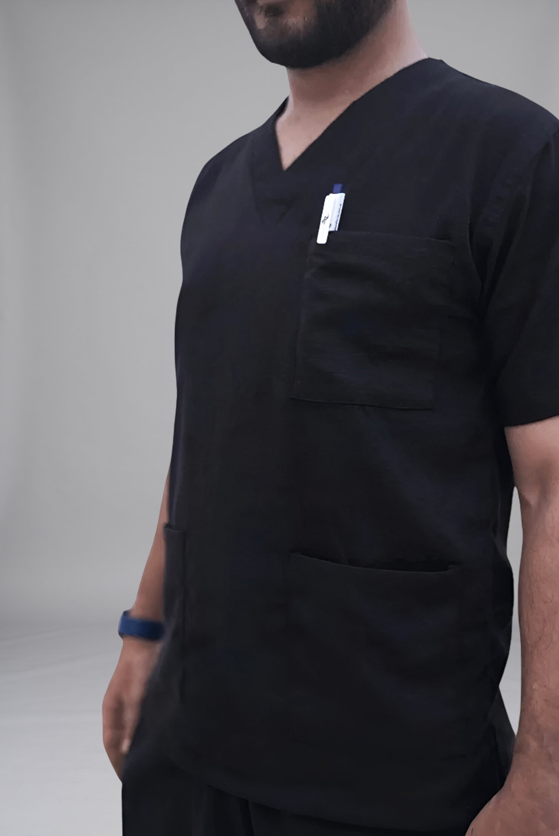 Buy Black scrub for men in Pakistan by Gtex Apparels - breathable, durable medical uniform for healthcare professionals 4