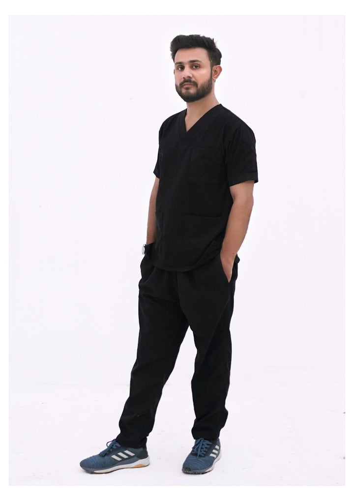 Classic™ Black Scrub Suit for Men by GTEX Apparels Pakistan