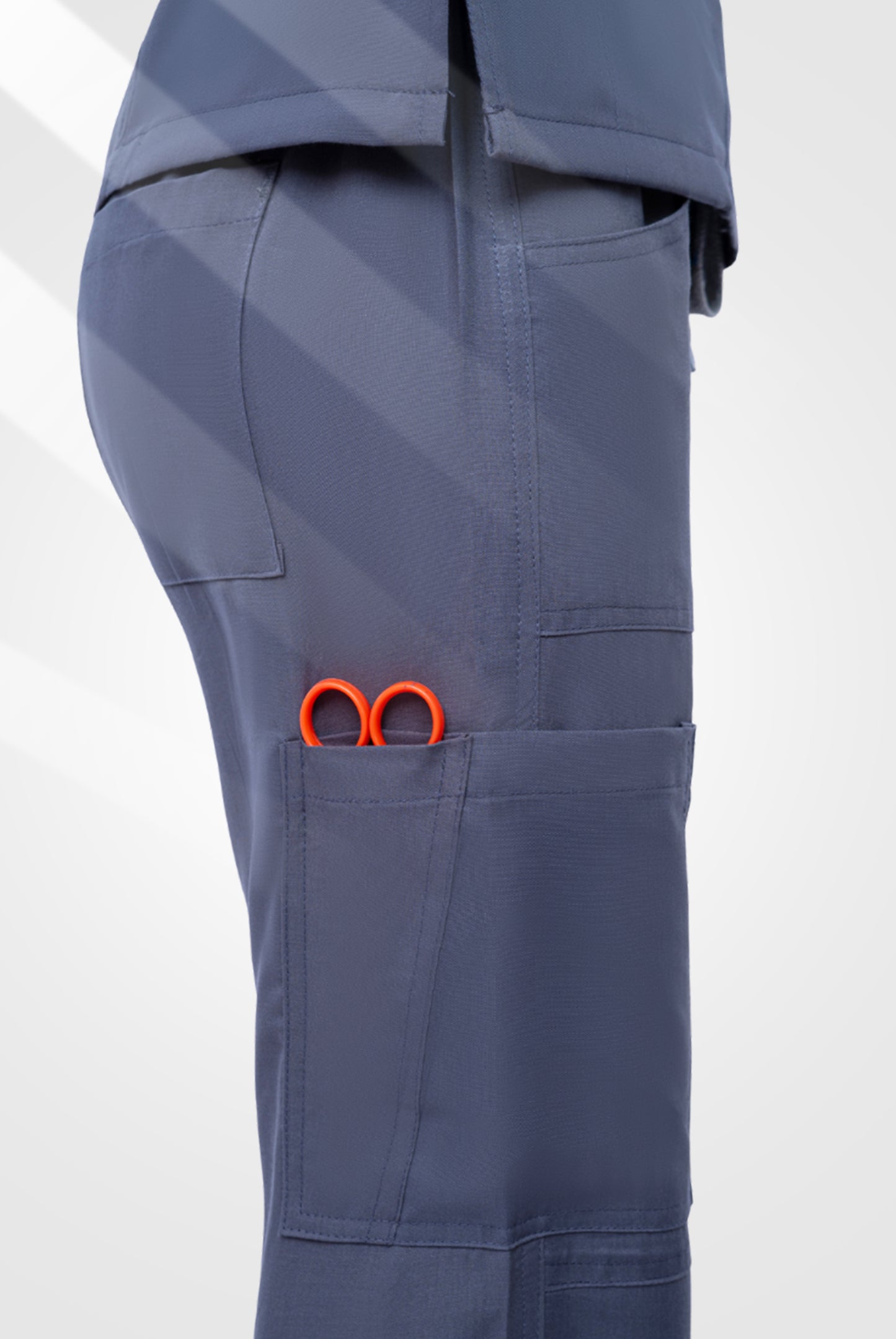 Buy Classic Curve™ ash grey scrub for women by Gtex Apparels in Pakistan, designed for practical healthcare work environments 4