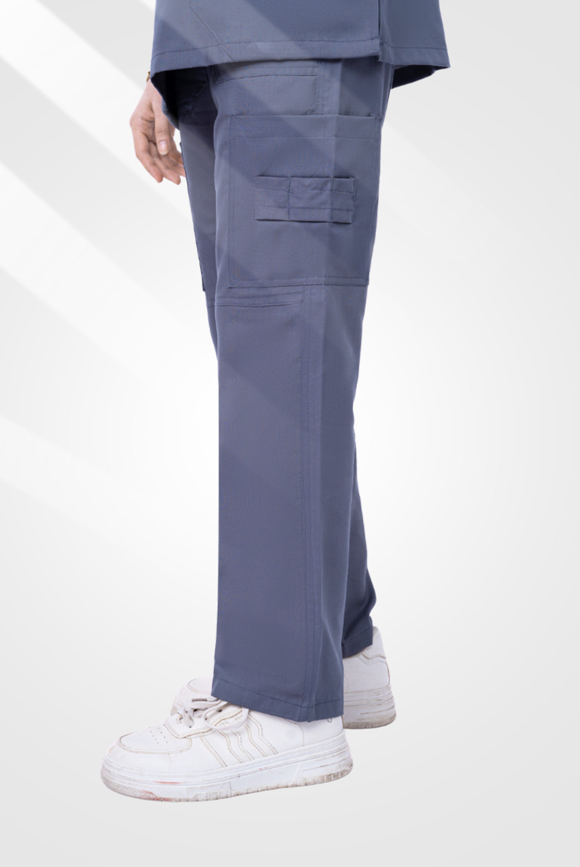 Buy Classic Curve™ ash grey scrub for women by Gtex Apparels in Pakistan, designed for practical healthcare work environments 5