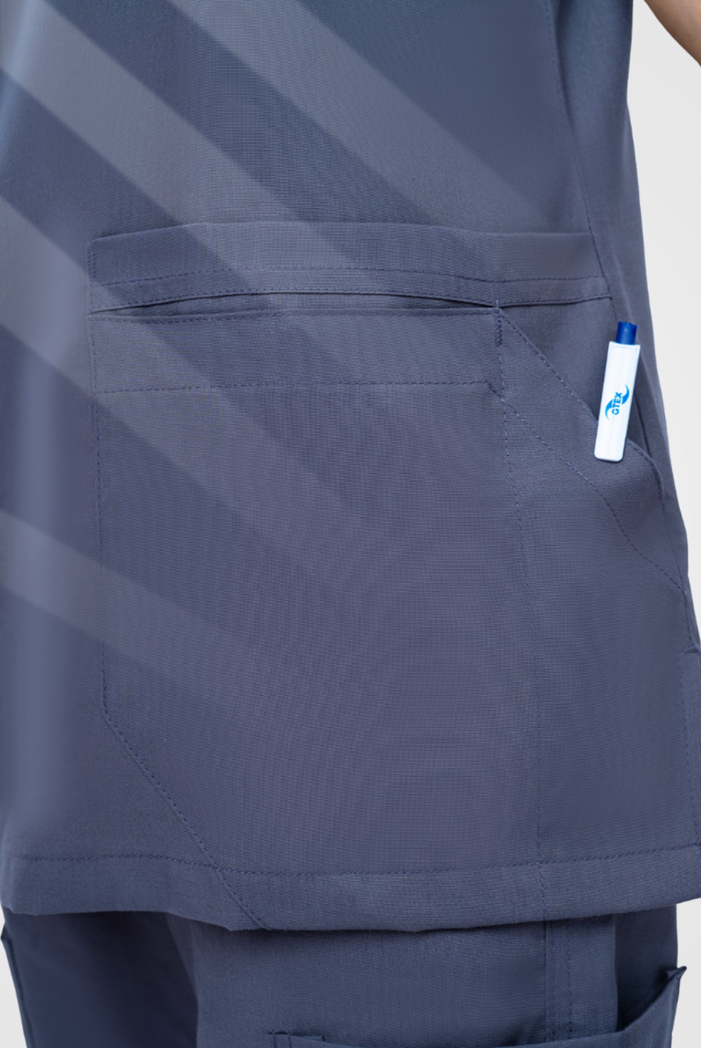 Buy Classic Curve™ ash grey scrub for women by Gtex Apparels in Pakistan, designed for practical healthcare work environments 6