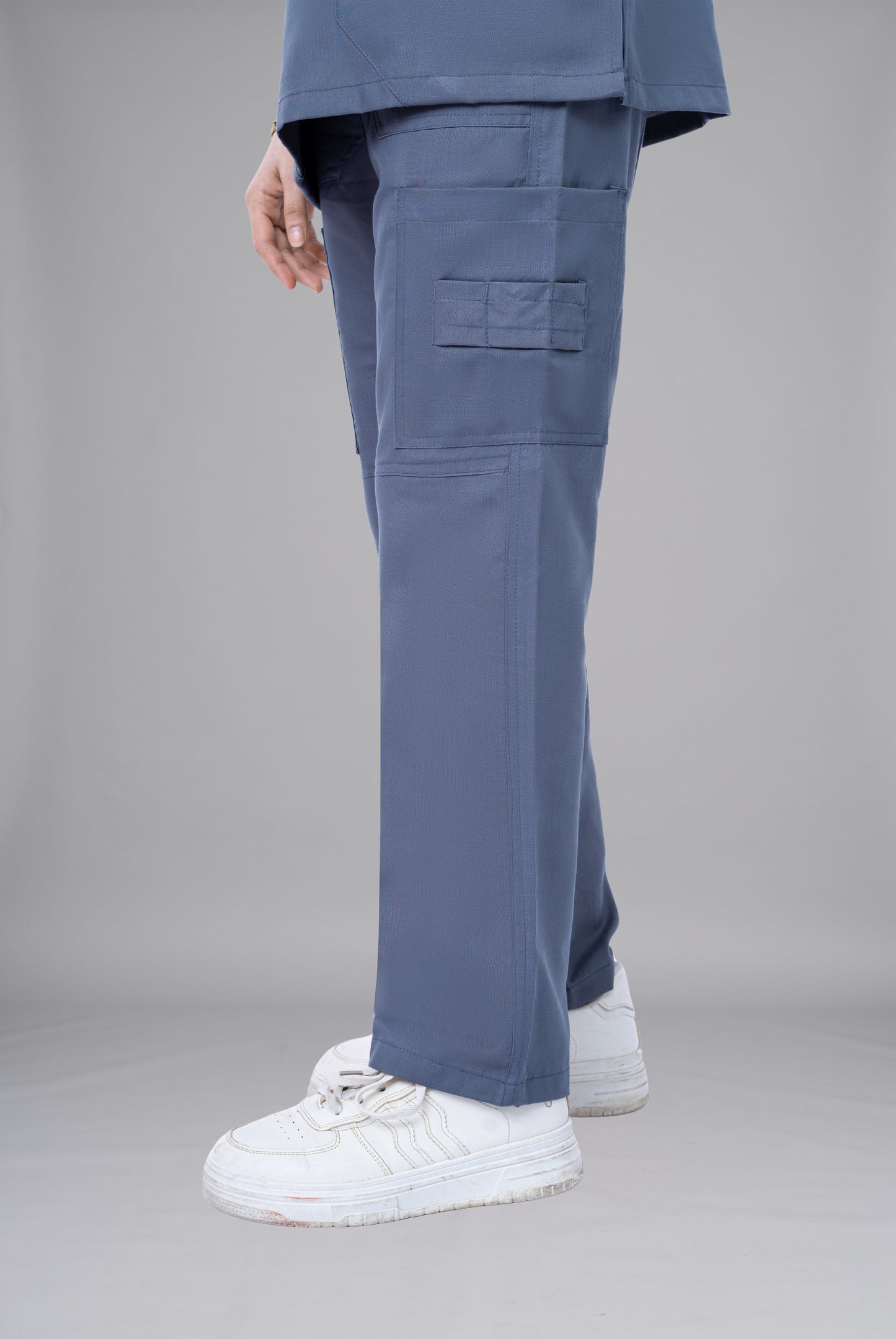 Classic Curve™ ash grey scrub for women by Gtex Apparels in Pakistan designed for practical healthcare work environments 4