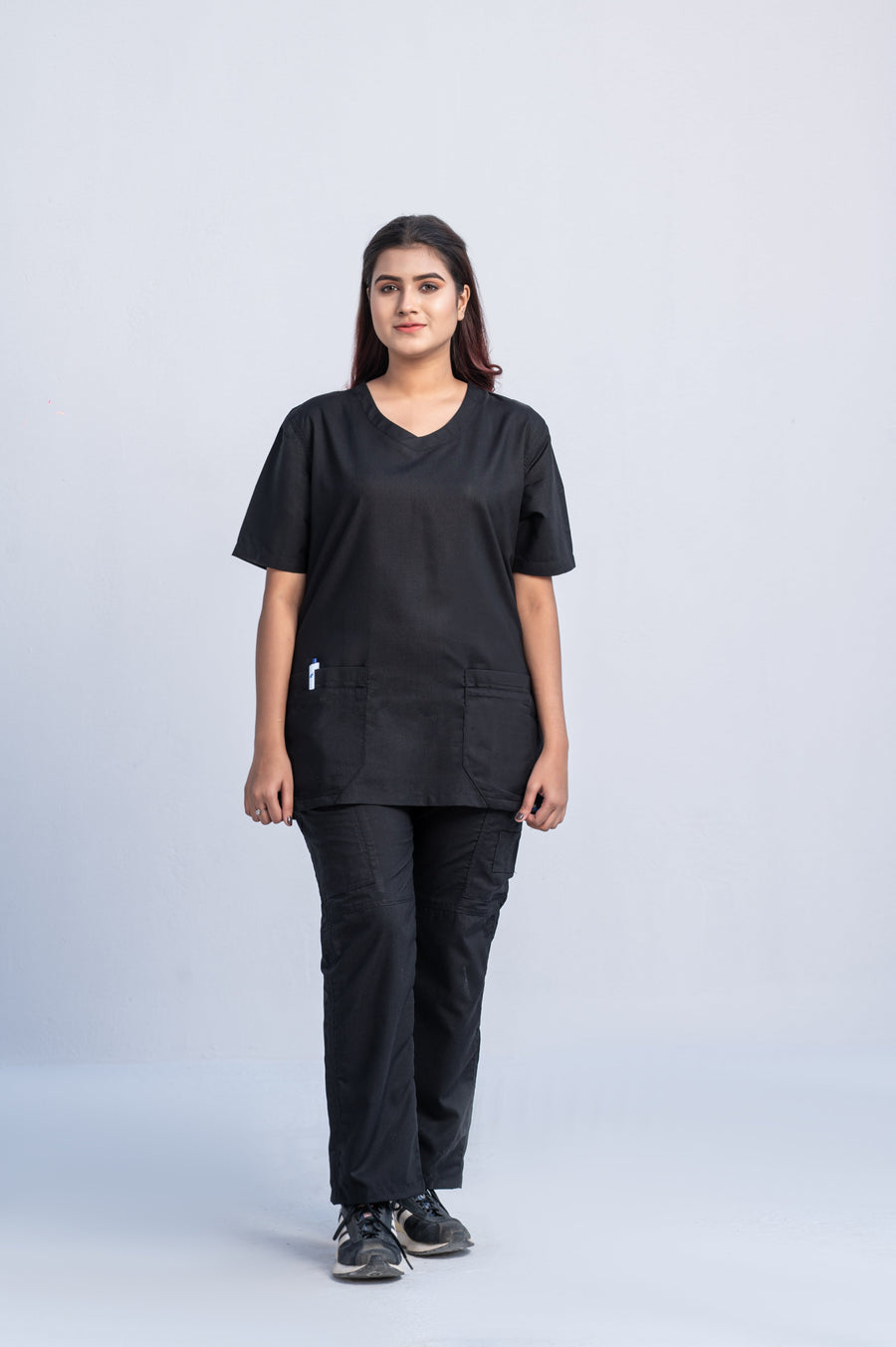 Classic Curve™ Black Scrub Suit for Women by GTEX Apparels Pakistan 