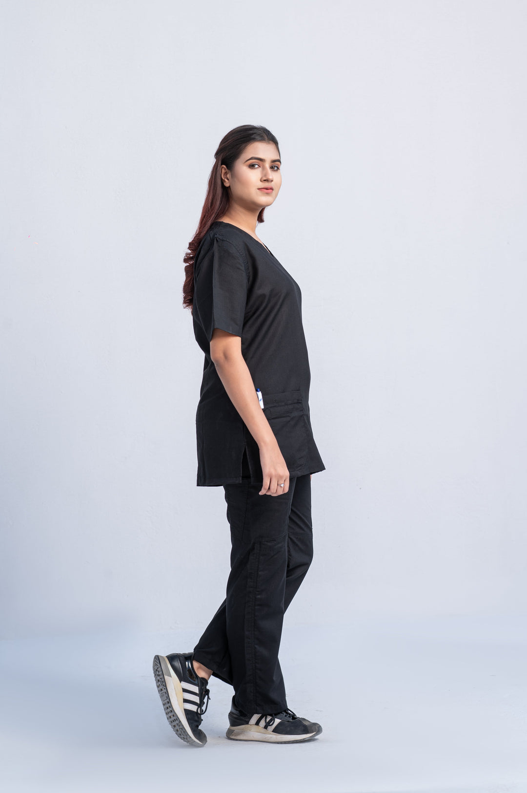 Classic Curve™ Black Scrub Suit for Women by GTEX Apparels Pakistan 