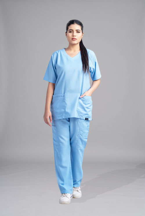GTEX Classic Curve Dusk Blue Scrub for Women in Pakistan