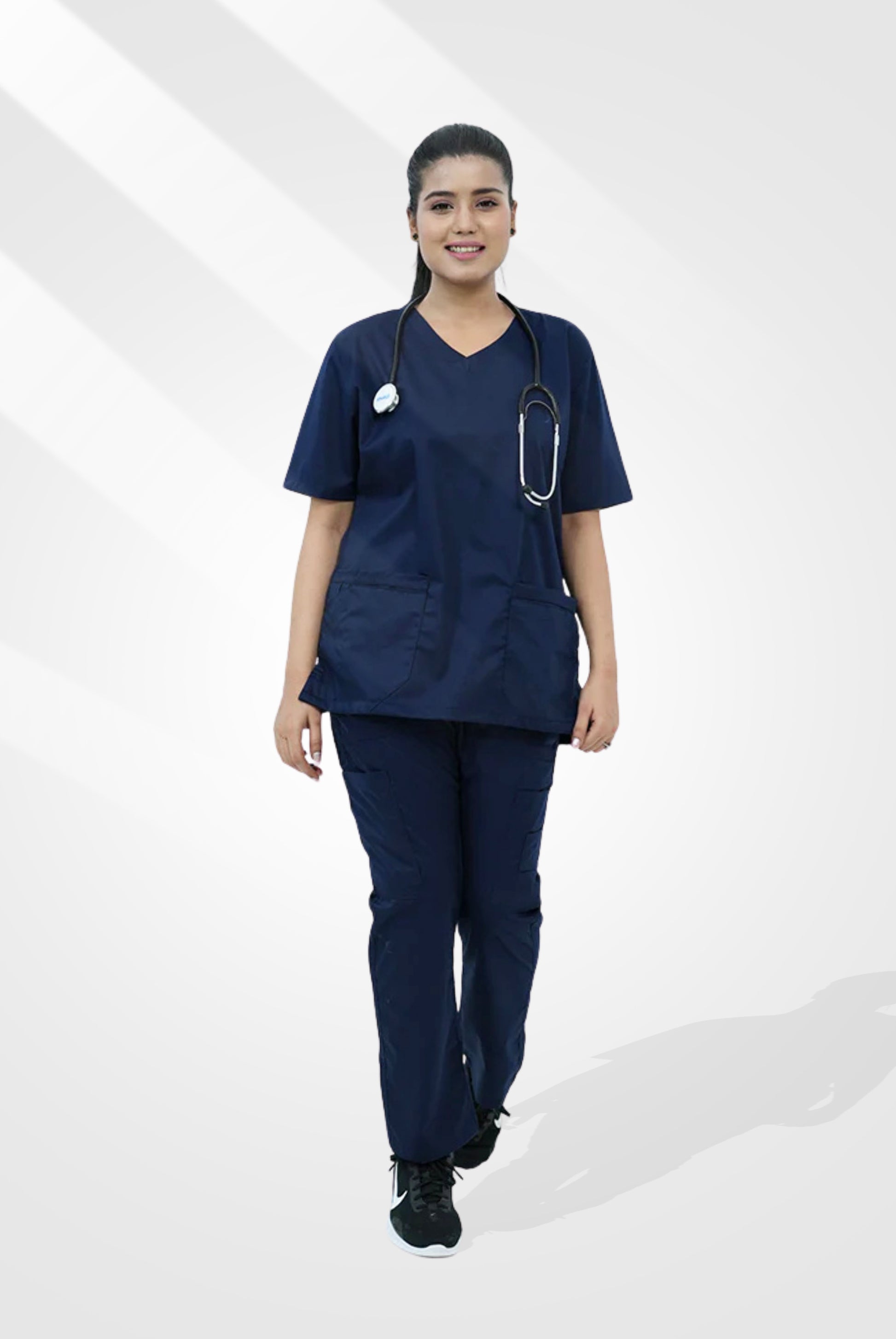 Classic Curve™ Navy Blue Scrub Suit for Women by GTEX Apparels Pakistan