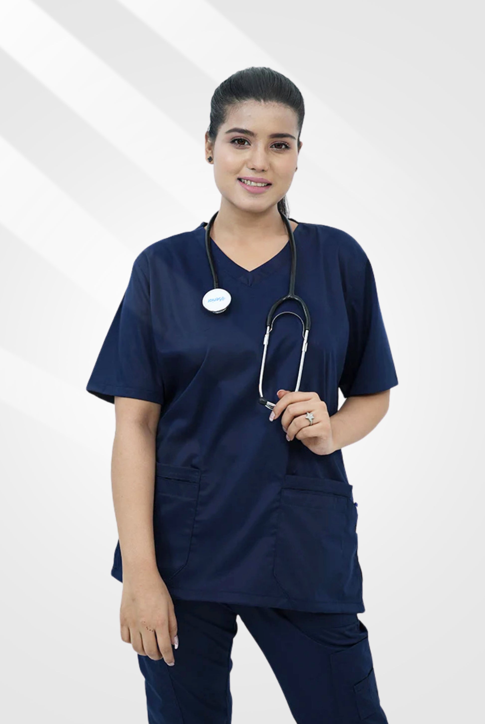Classic Curve™ Navy Blue Scrub Suit for Women by GTEX Apparels Pakistan