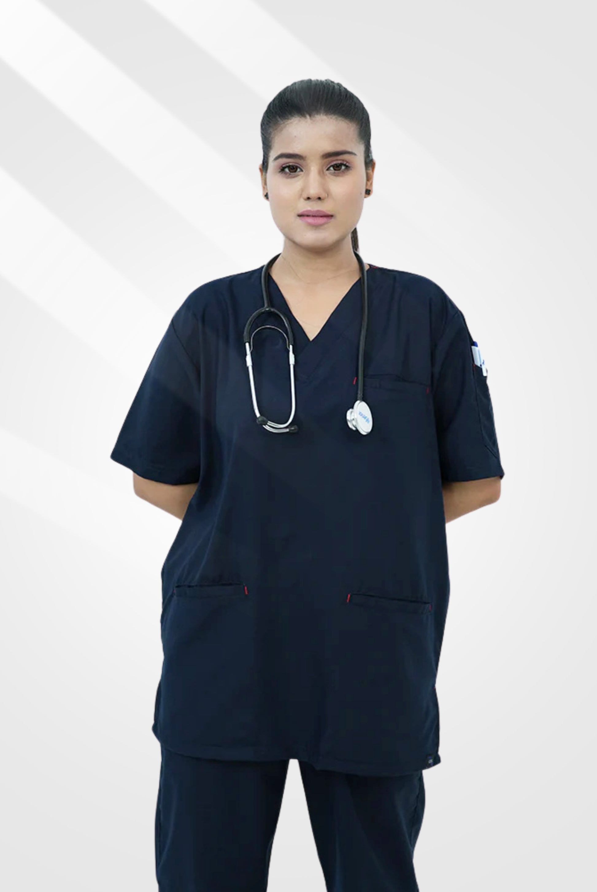 Classic Curve™ Navy Blue Scrub Suit for Women by GTEX Apparels Pakistan