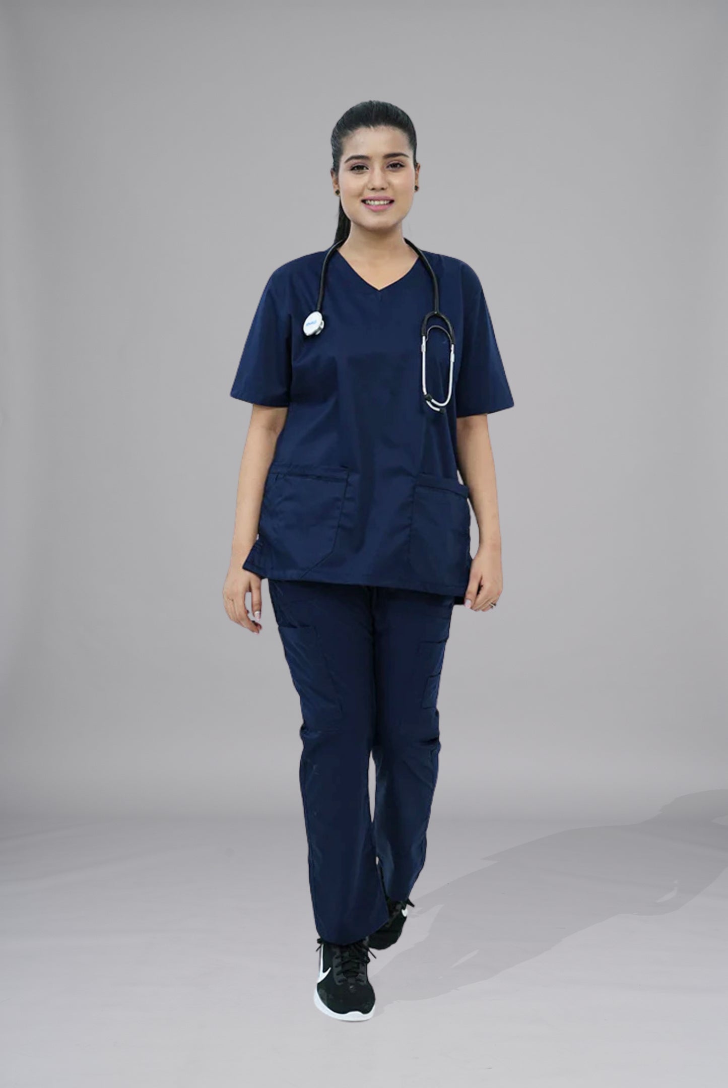Buy Classic Curve navy blue scrub for men in Pakistan by Gtex Apparels suitable for healthcare professionals requiring durable everyday workwear  3