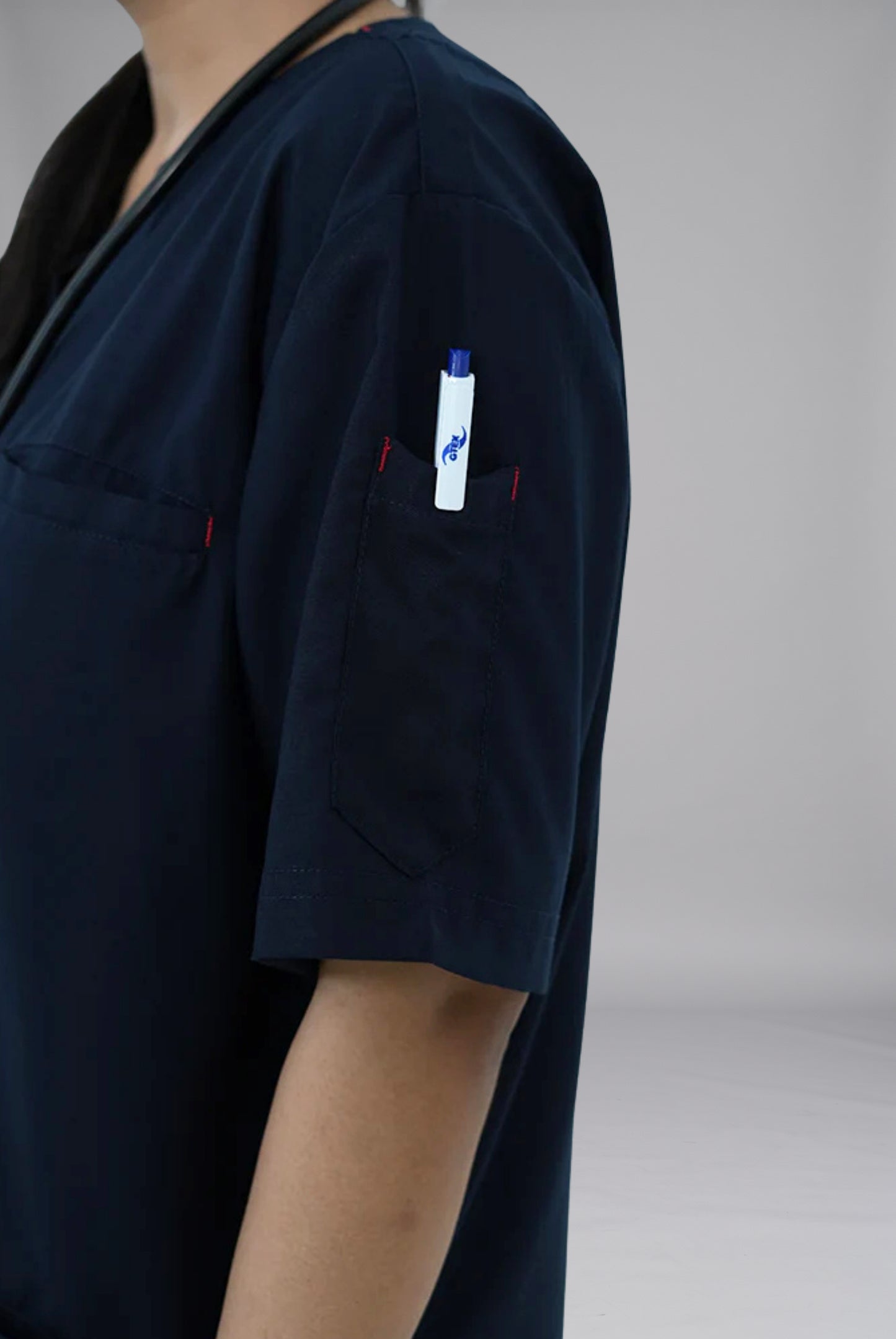 Buy Classic Curve navy blue scrub for men in Pakistan by Gtex Apparels suitable for healthcare professionals requiring durable everyday workwear  5