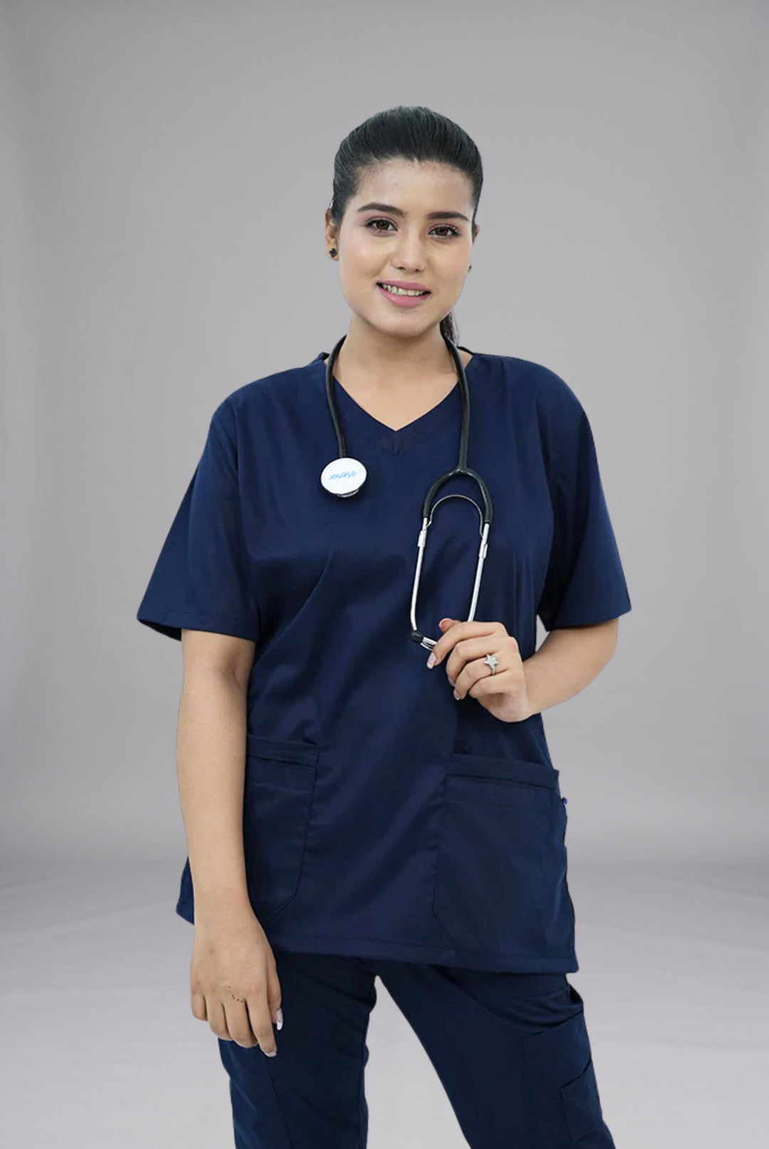 Buy Classic Curve navy blue scrub for men in Pakistan by Gtex Apparels suitable for healthcare professionals requiring durable everyday workwear  7