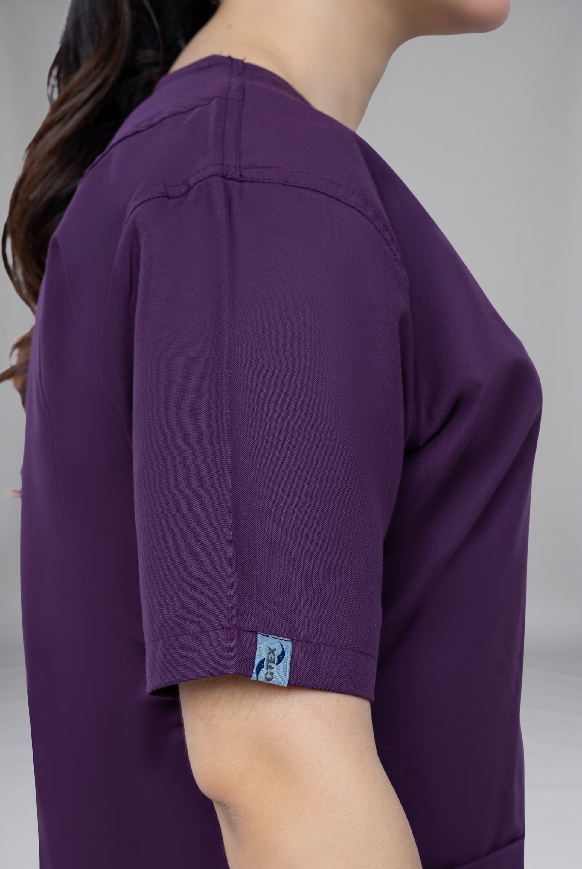 Buy Classic Curve purple scrubs for women in Pakistan by Gtex Apparels comfortable workwear for daily use 8