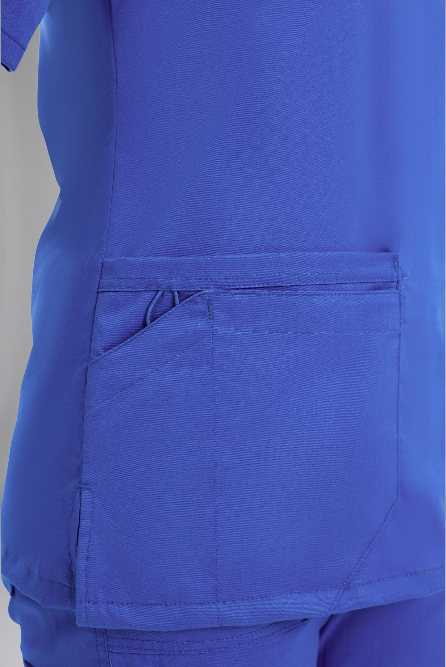Buy Classic Curve royal blue scrub for women in Pakistan by Gtex Apparels, designed for comfortable daily professional use in healthcare environments 7
