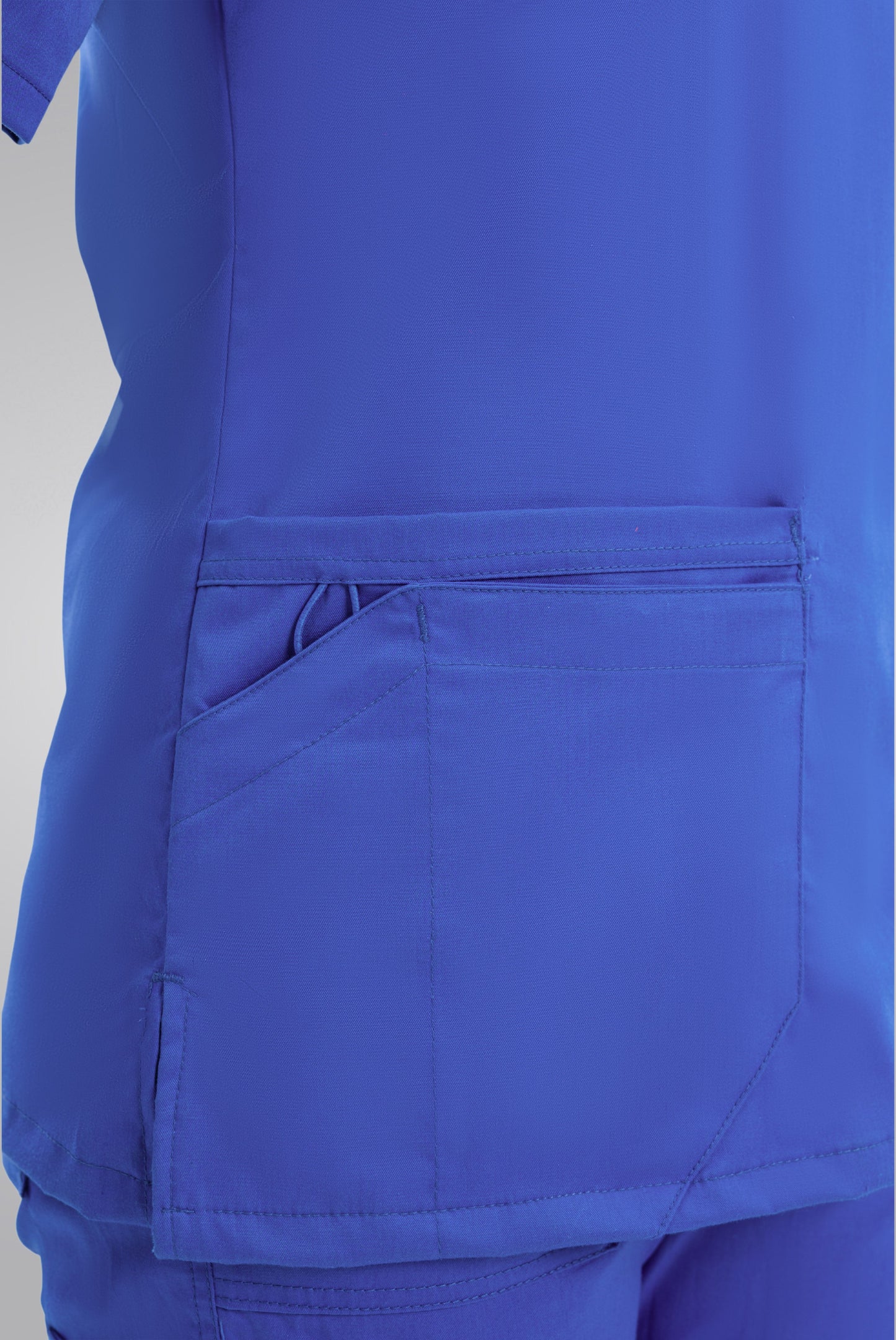 Buy Classic Curve royal blue scrub for women in Pakistan by Gtex Apparels, designed for comfortable daily professional use in healthcare environments 6